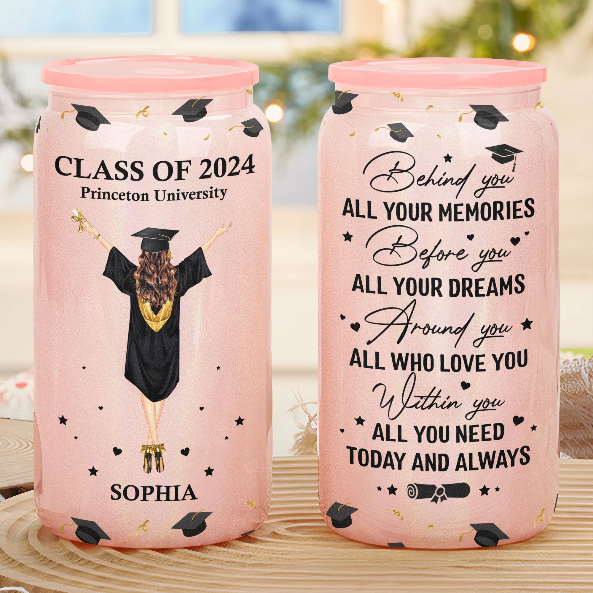 Graduation Gifts Before You All Your Dreams - Personalized Shimmer Glass Can