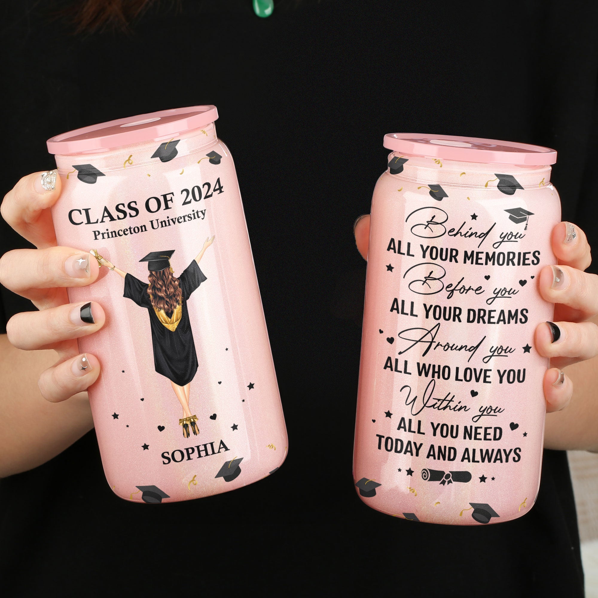 Graduation Gifts Before You All Your Dreams - Personalized Shimmer Glass Can