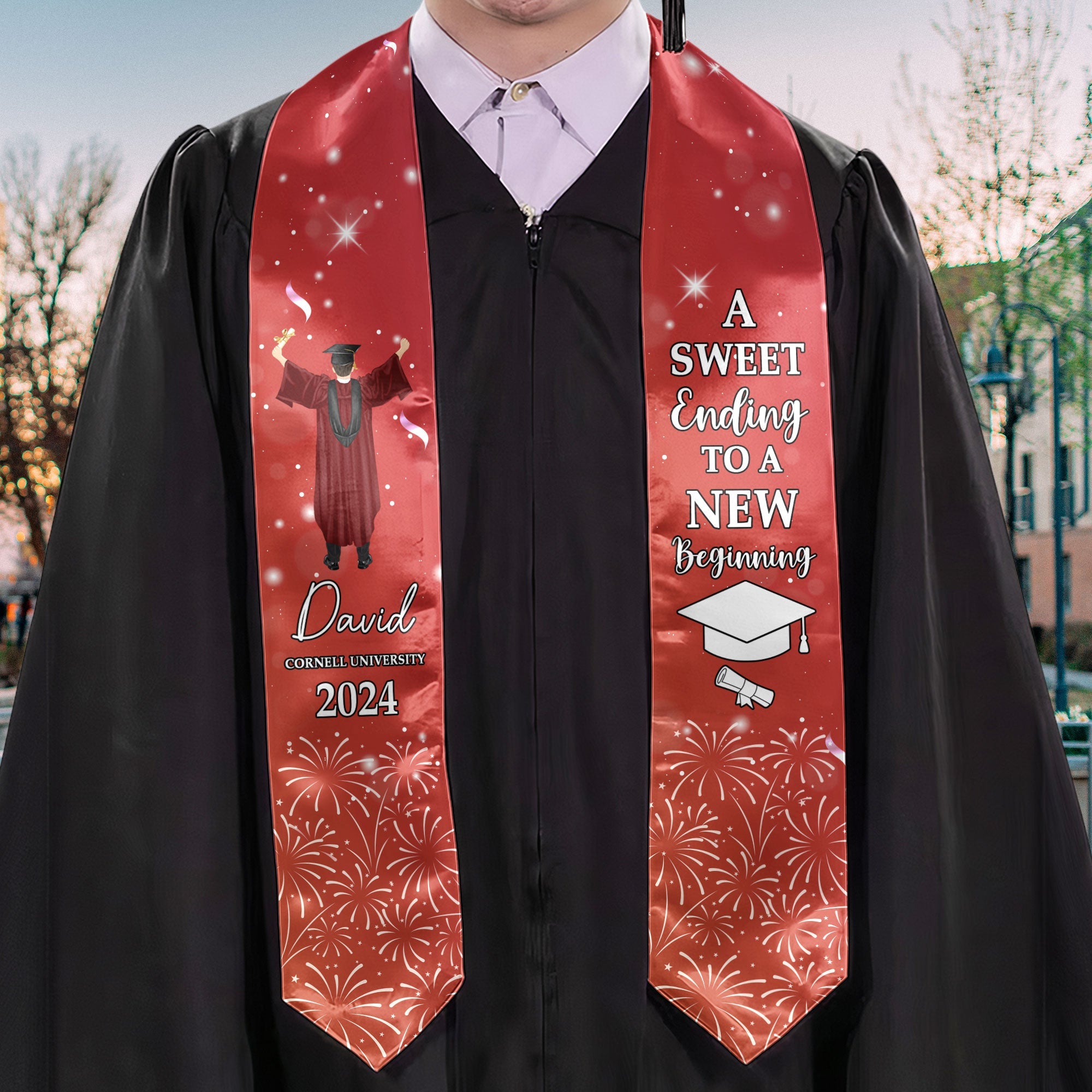 Graduation Stole A Sweet Ending To A New Beginning - Personalized Graduation Stole