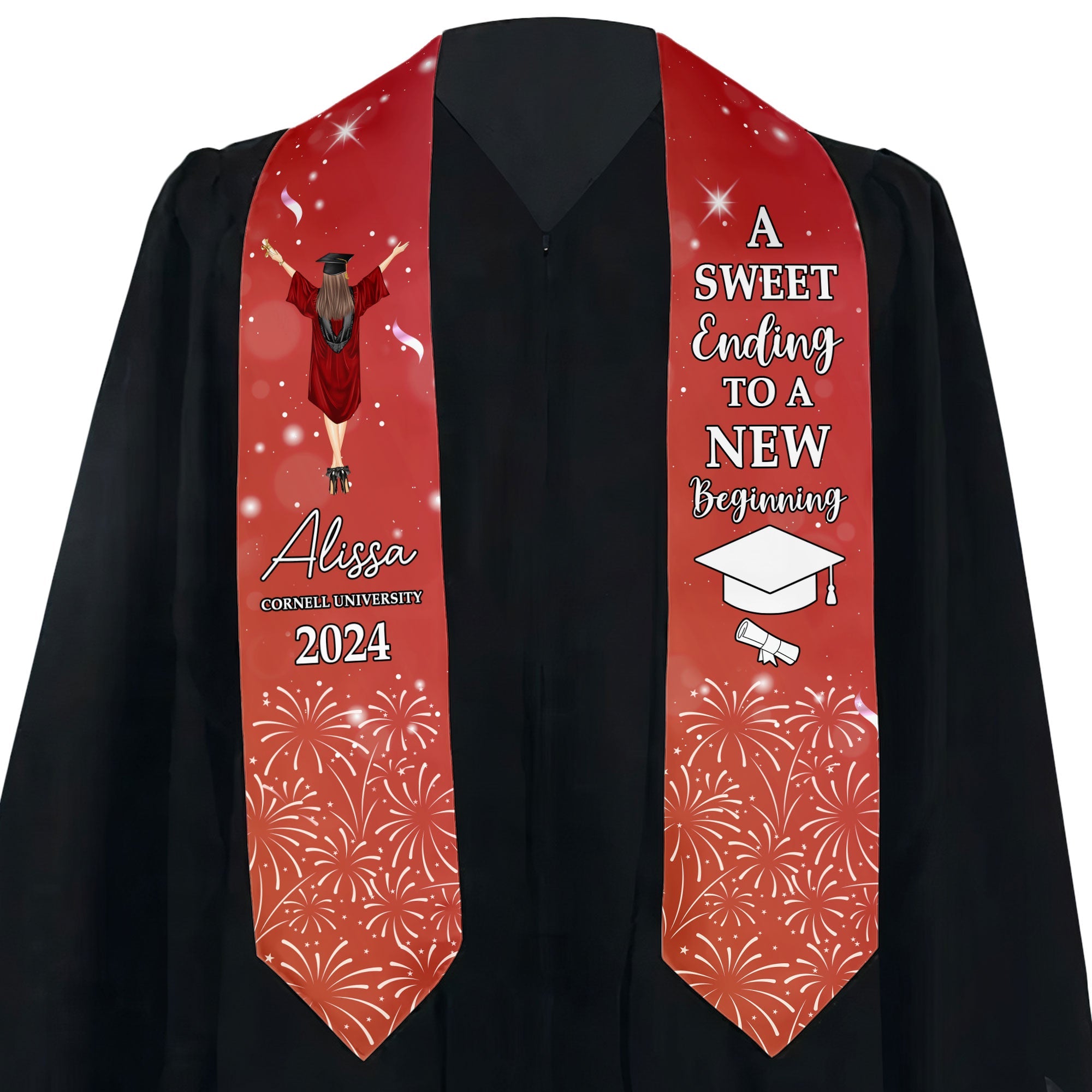 Graduation Stole A Sweet Ending To A New Beginning - Personalized Graduation Stole