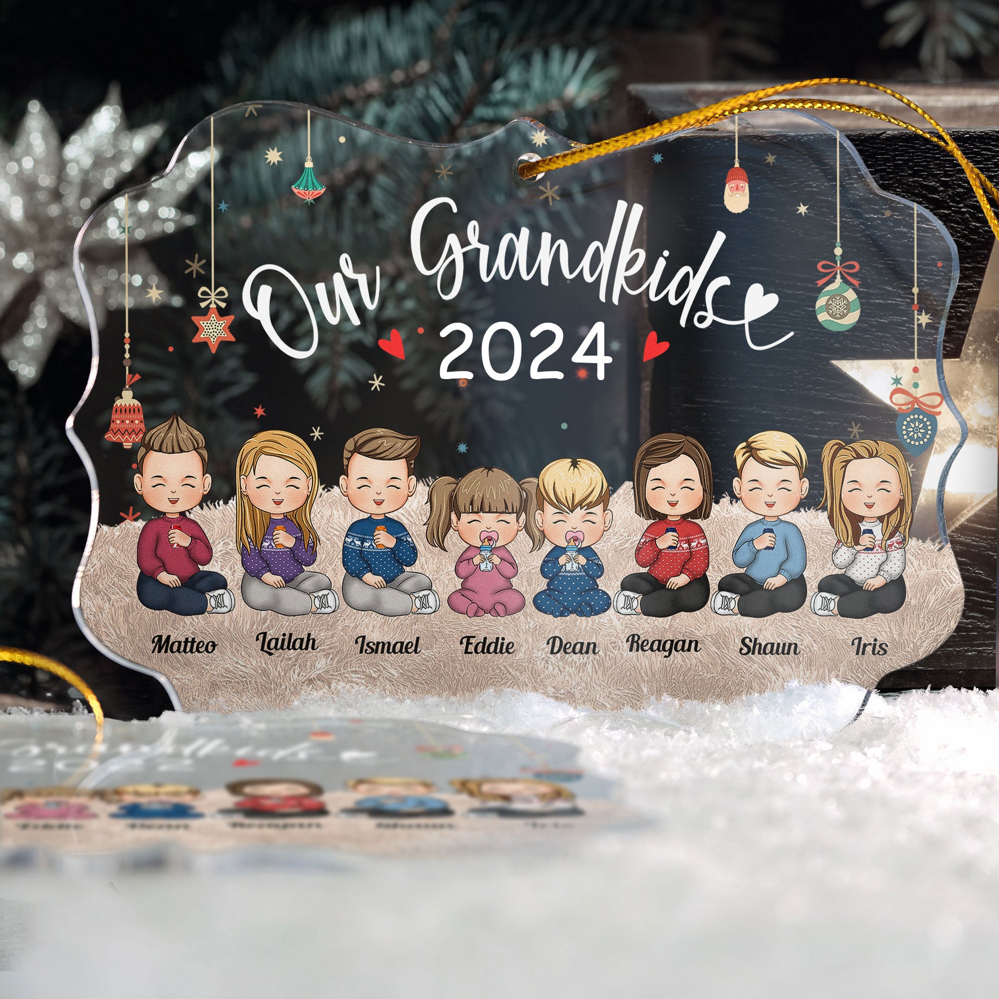 Grandkids 2024 - Personalized Grandkid Ornament