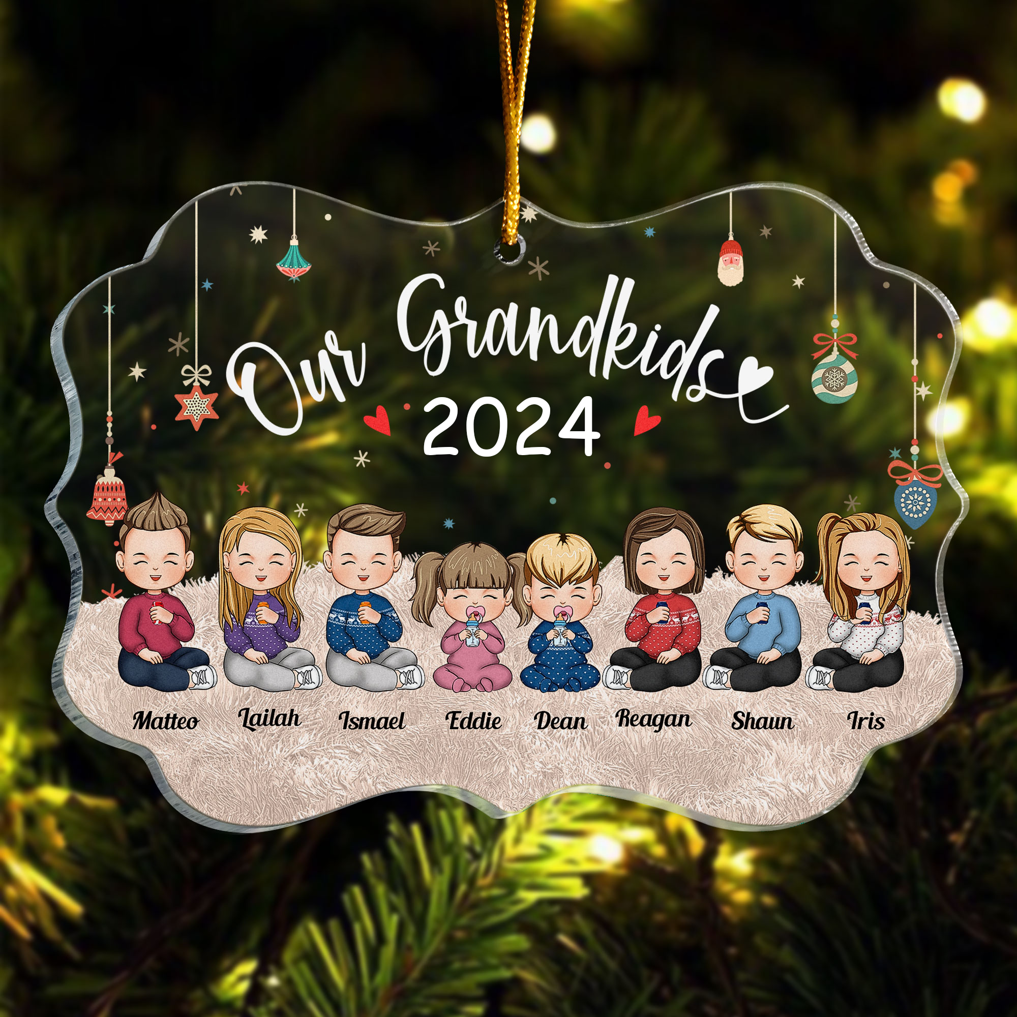 Grandkids 2024 - Personalized Grandkid Ornament