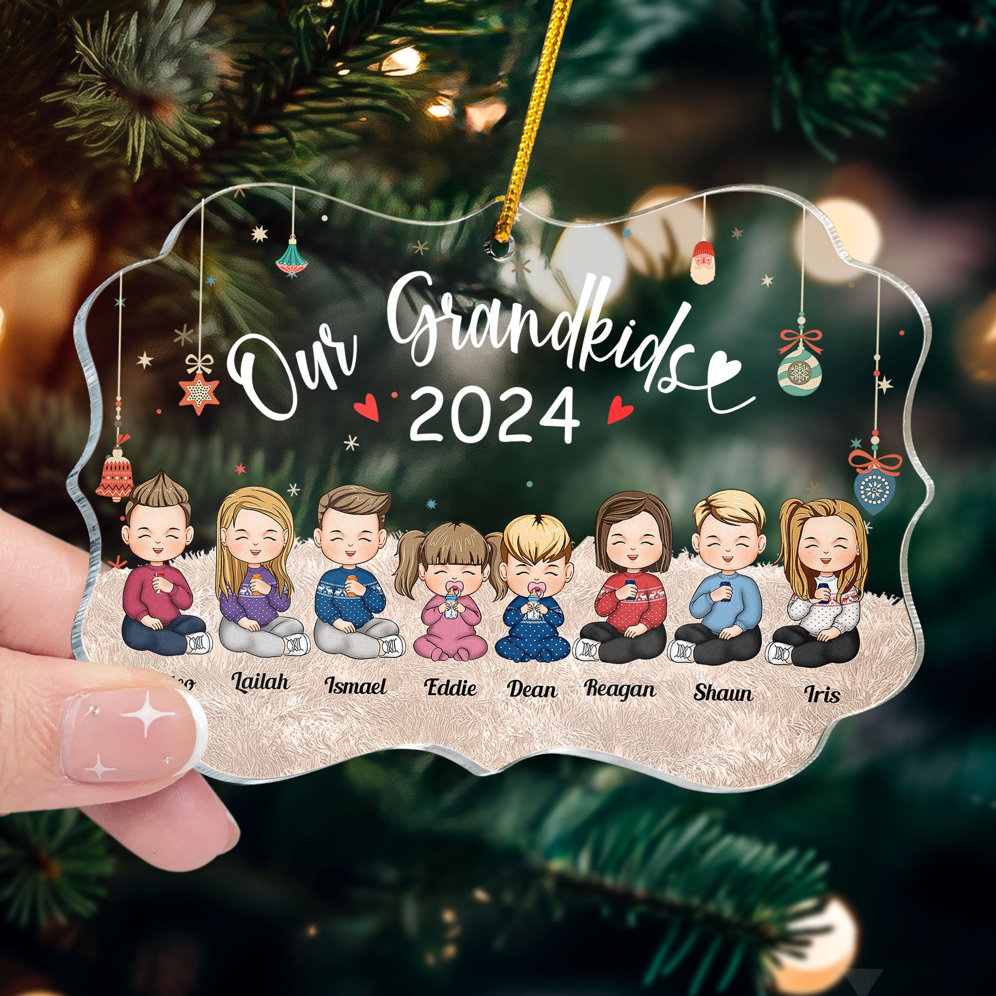 Grandkids 2024 - Personalized Grandkid Ornament