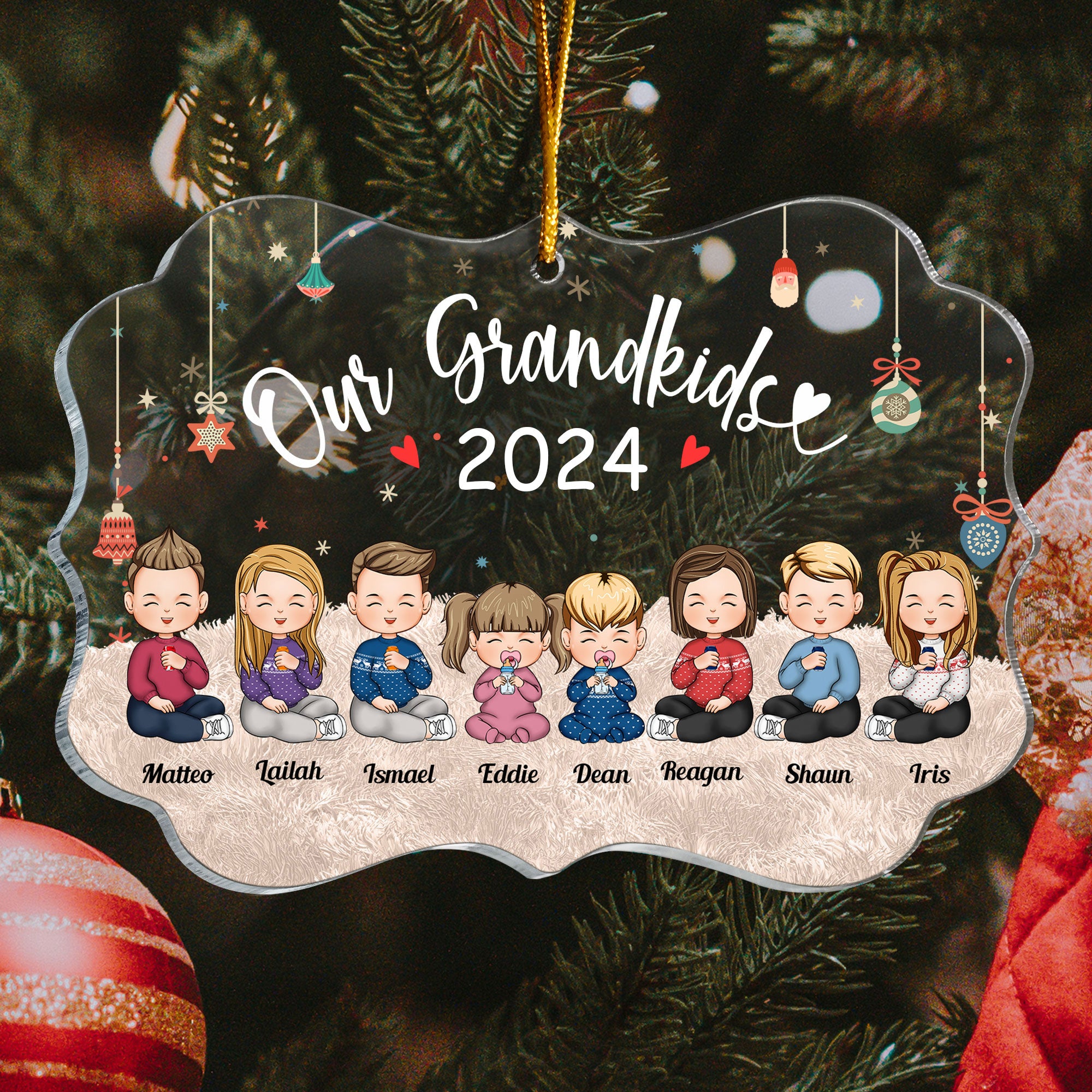 Grandkids 2024 - Personalized Grandkid Ornament