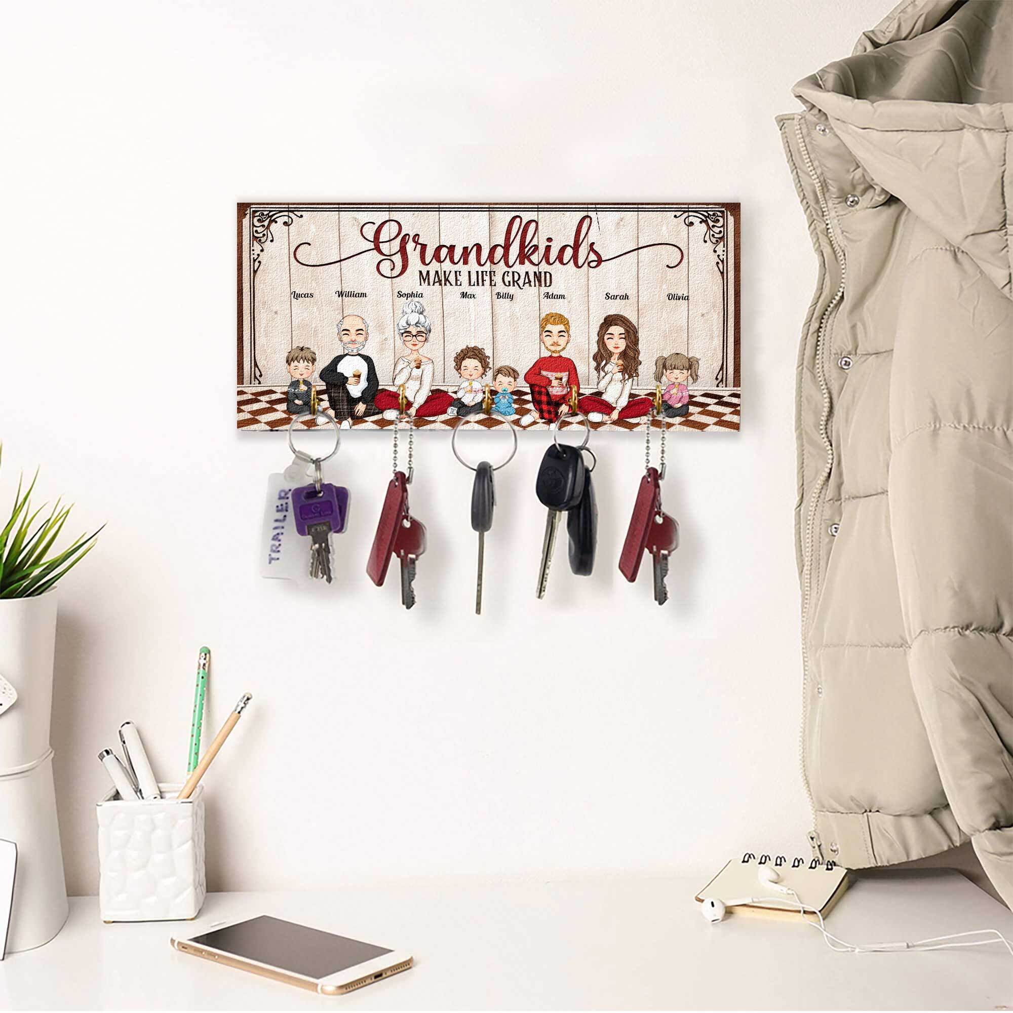 Grandkids Make Life Grand - Personalized Key Holder