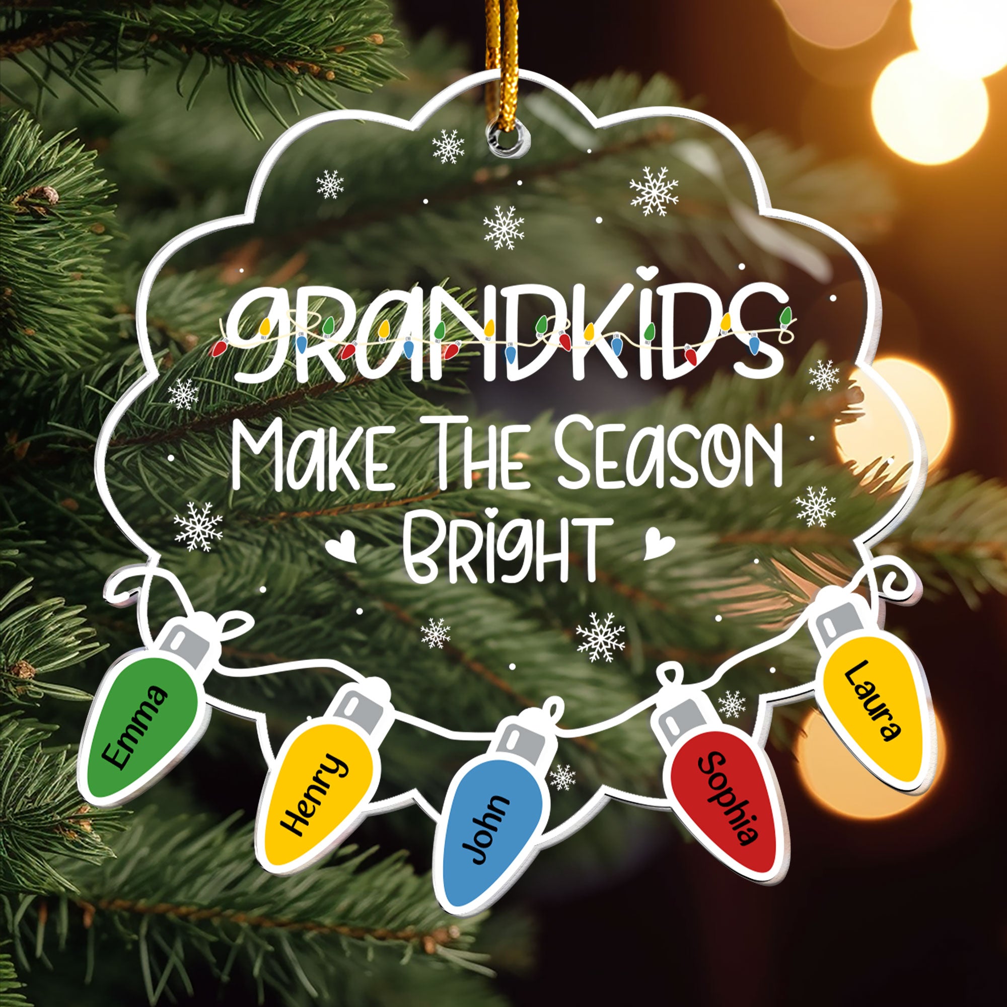 Grandkids Make The Season Bright - Personalized Acrylic Ornament