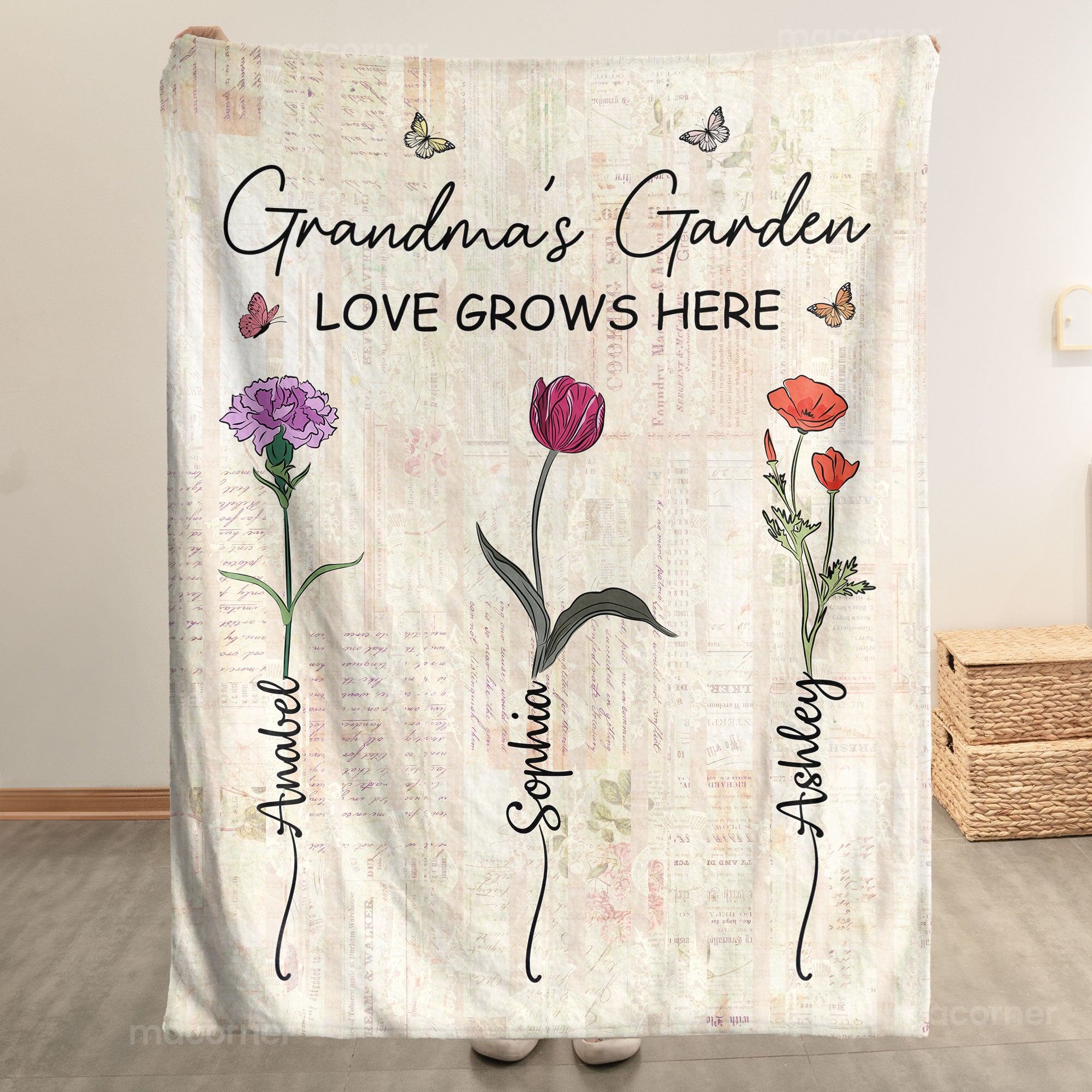 Grandma Garden Blanket - Personalized Blanket