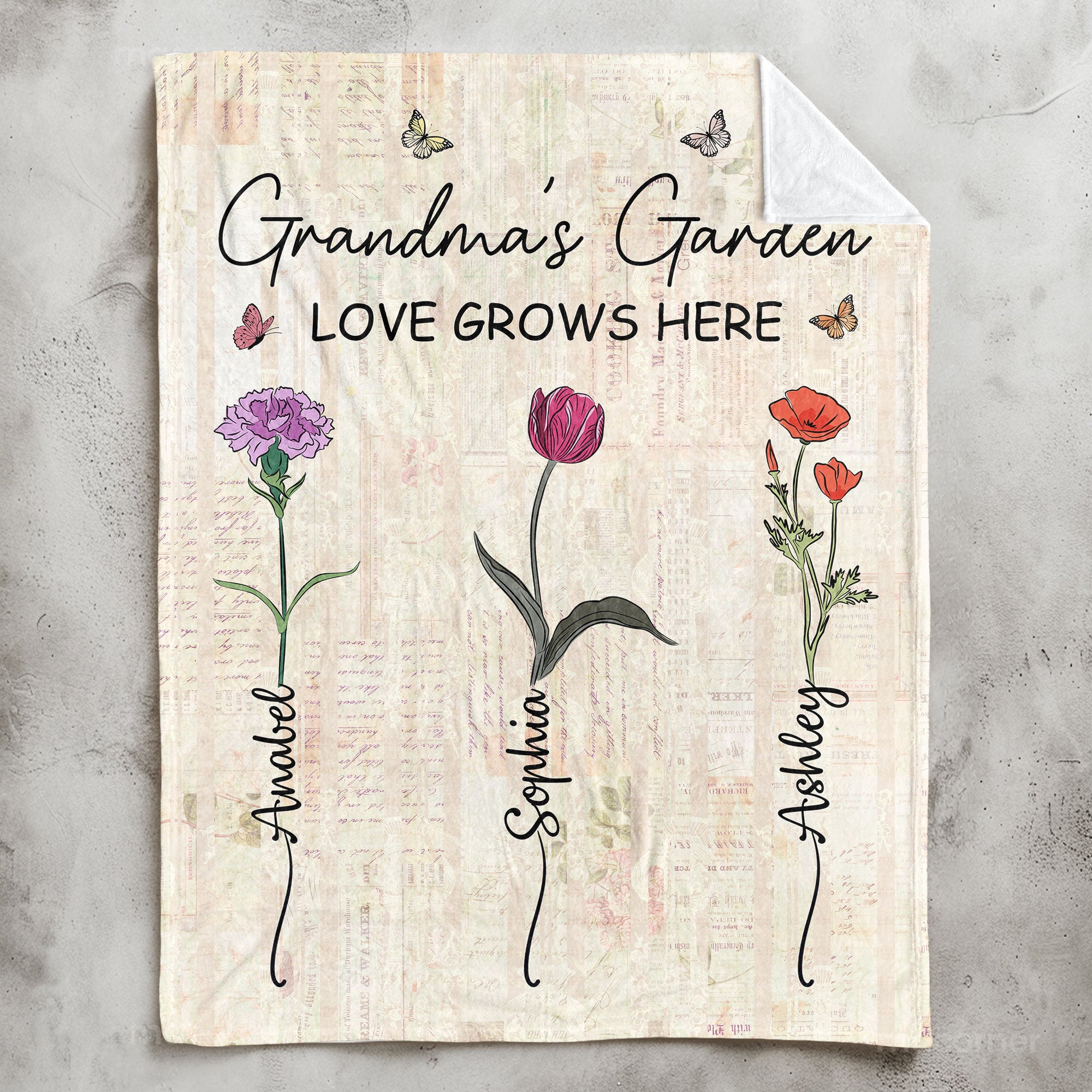 Grandma Garden Blanket - Personalized Blanket