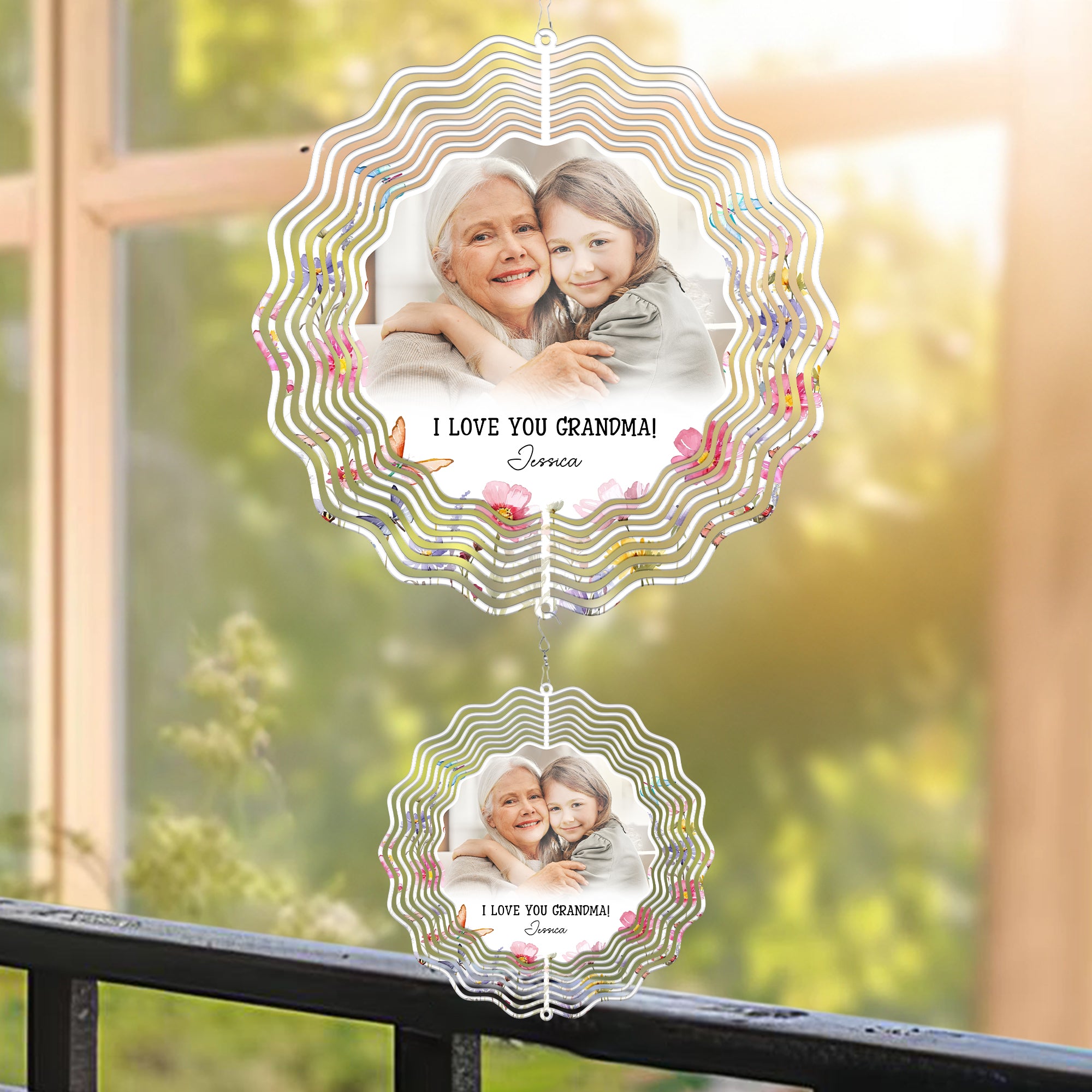 Grandma I Love You - Personalized Photo Wind Spinner