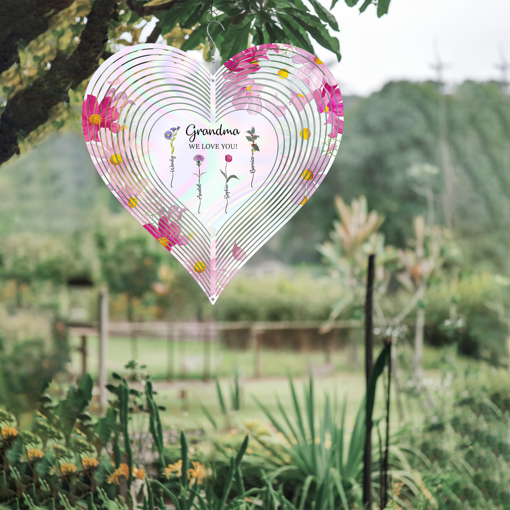 Grandma We Love You - Personalized Wind Spinner