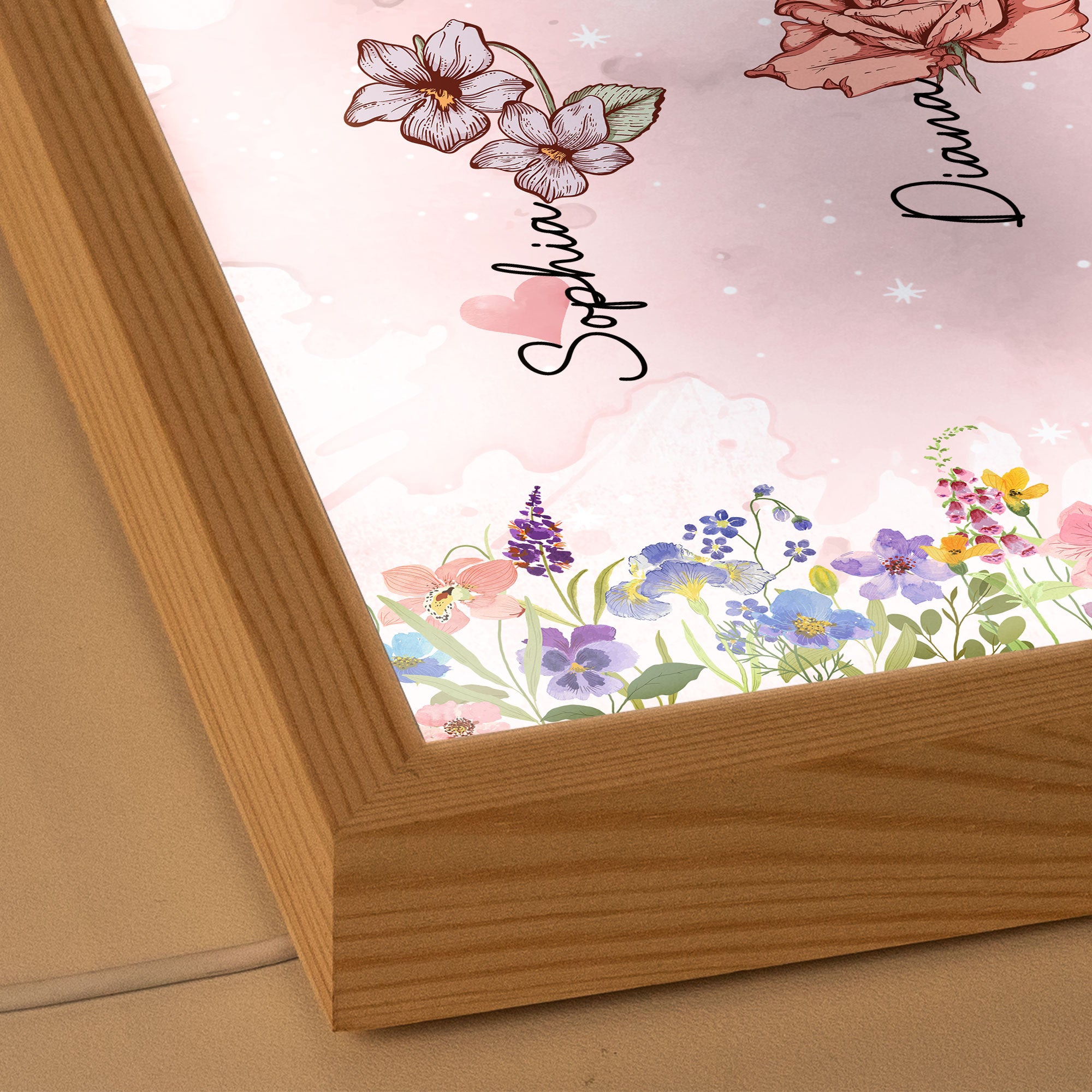 Grandma's Garden Blooming In Love - Personalized Light Up Picture Frame