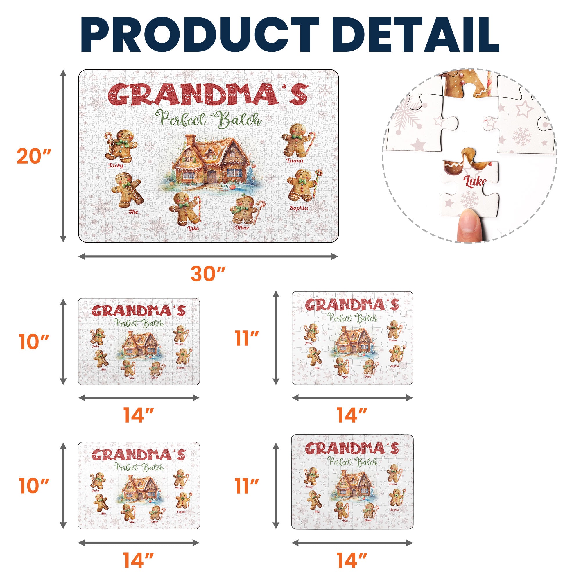 Grandma's Perfect Batch - Christmas Board Game For Kids, Grandparents - Personalized Jigsaw Puzzle