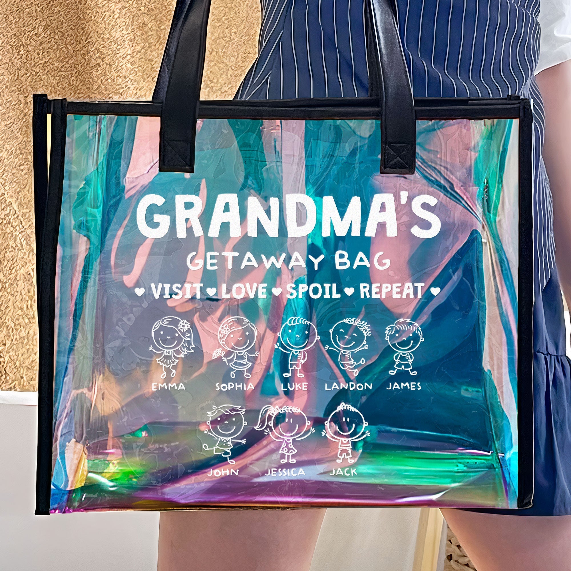 Grandma's Getaway Bag - Personalized Holographic Tote