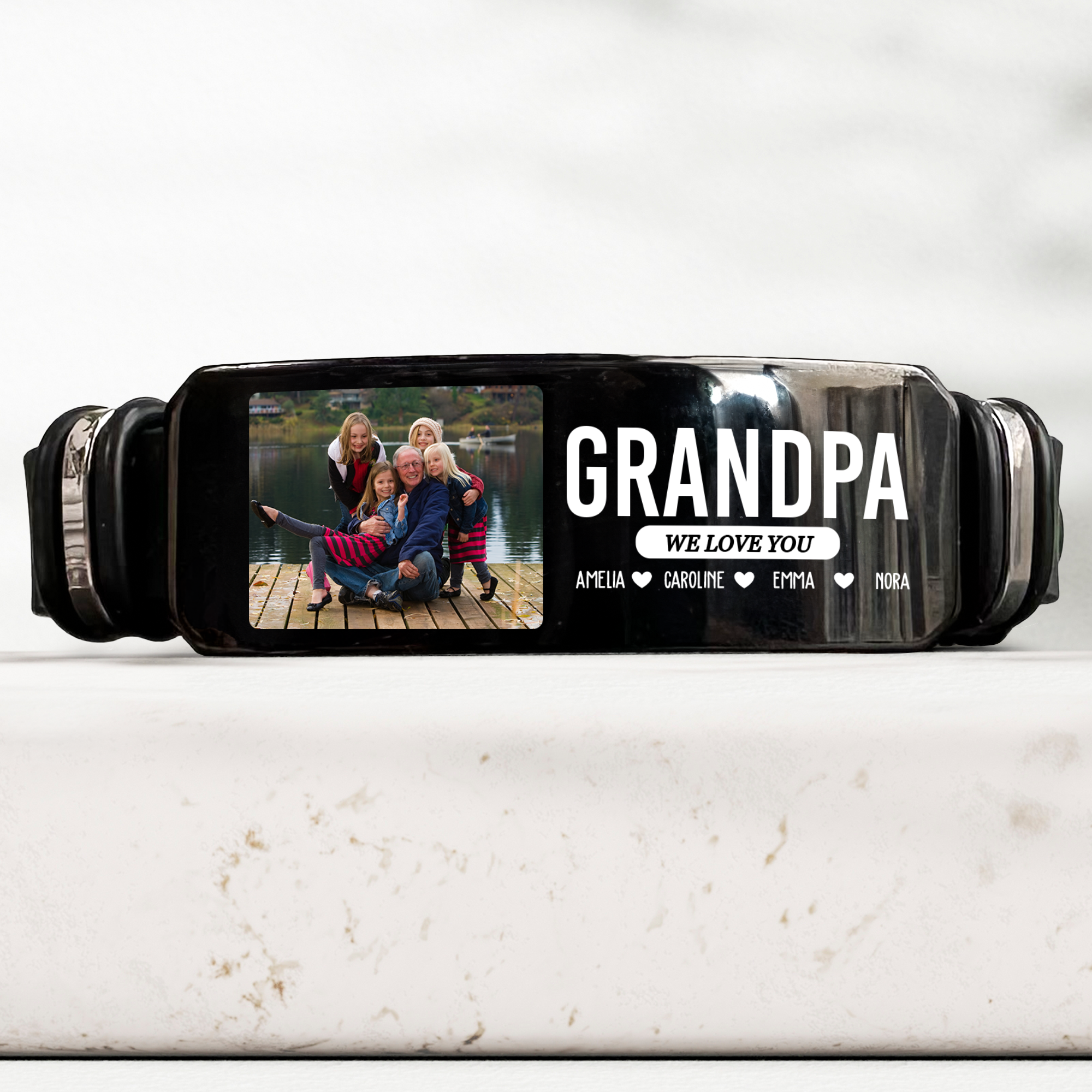 Grandpa We Love You Father's Day Gift For Men Dad - Personalized Photo Bracelet