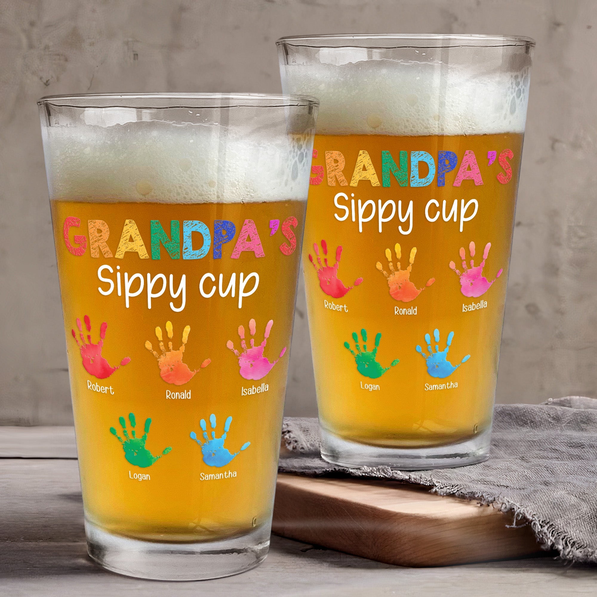 Grandpa's Sippy Cup - Personalized Beer Glass