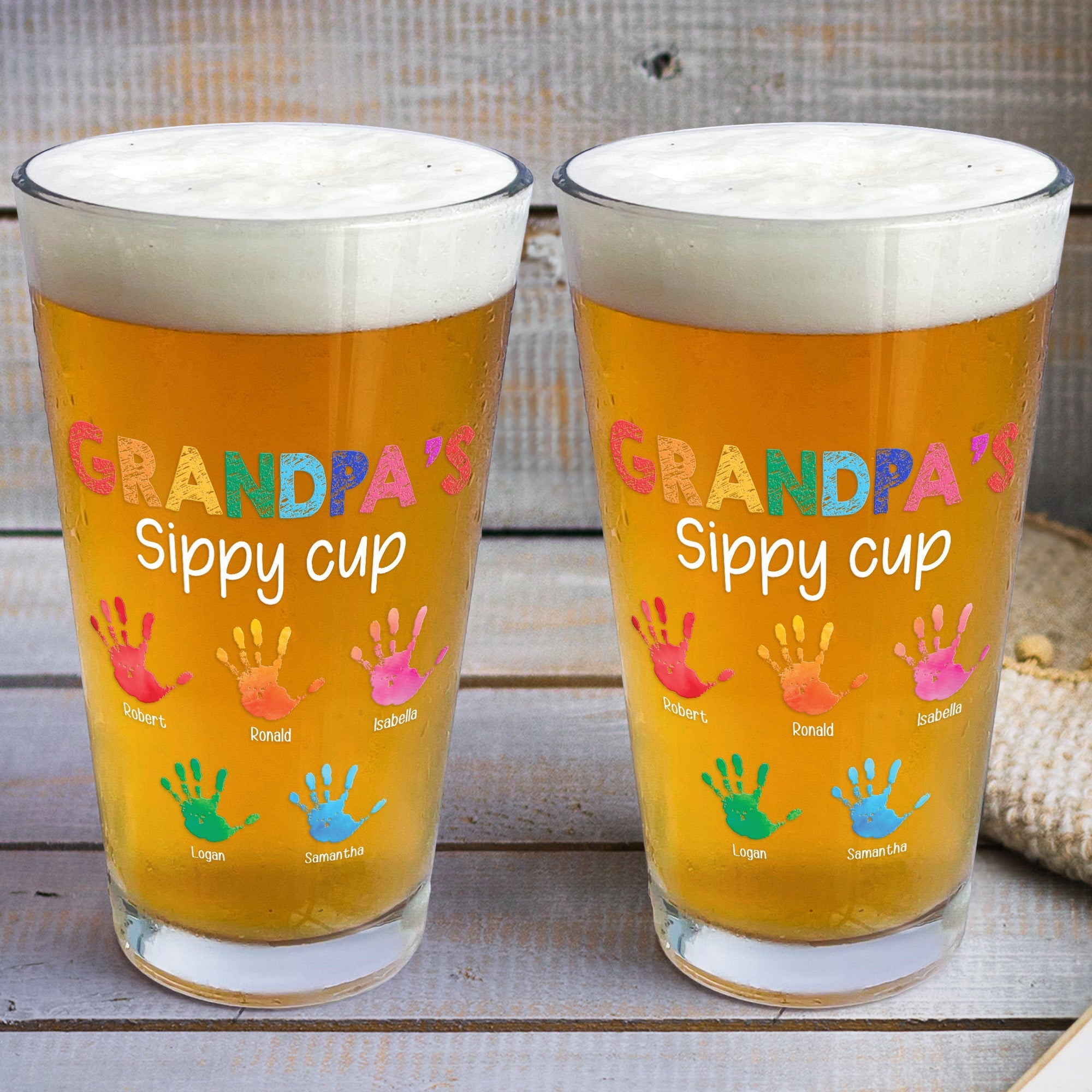 Grandpa's Sippy Cup - Personalized Beer Glass