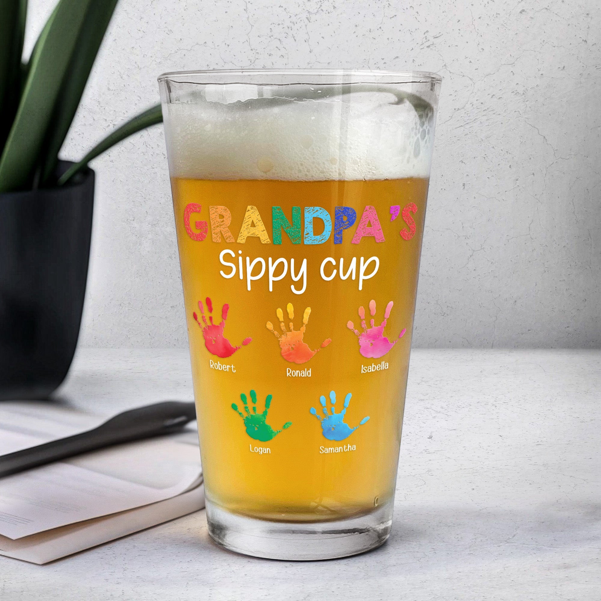 Grandpa's Sippy Cup - Personalized Beer Glass