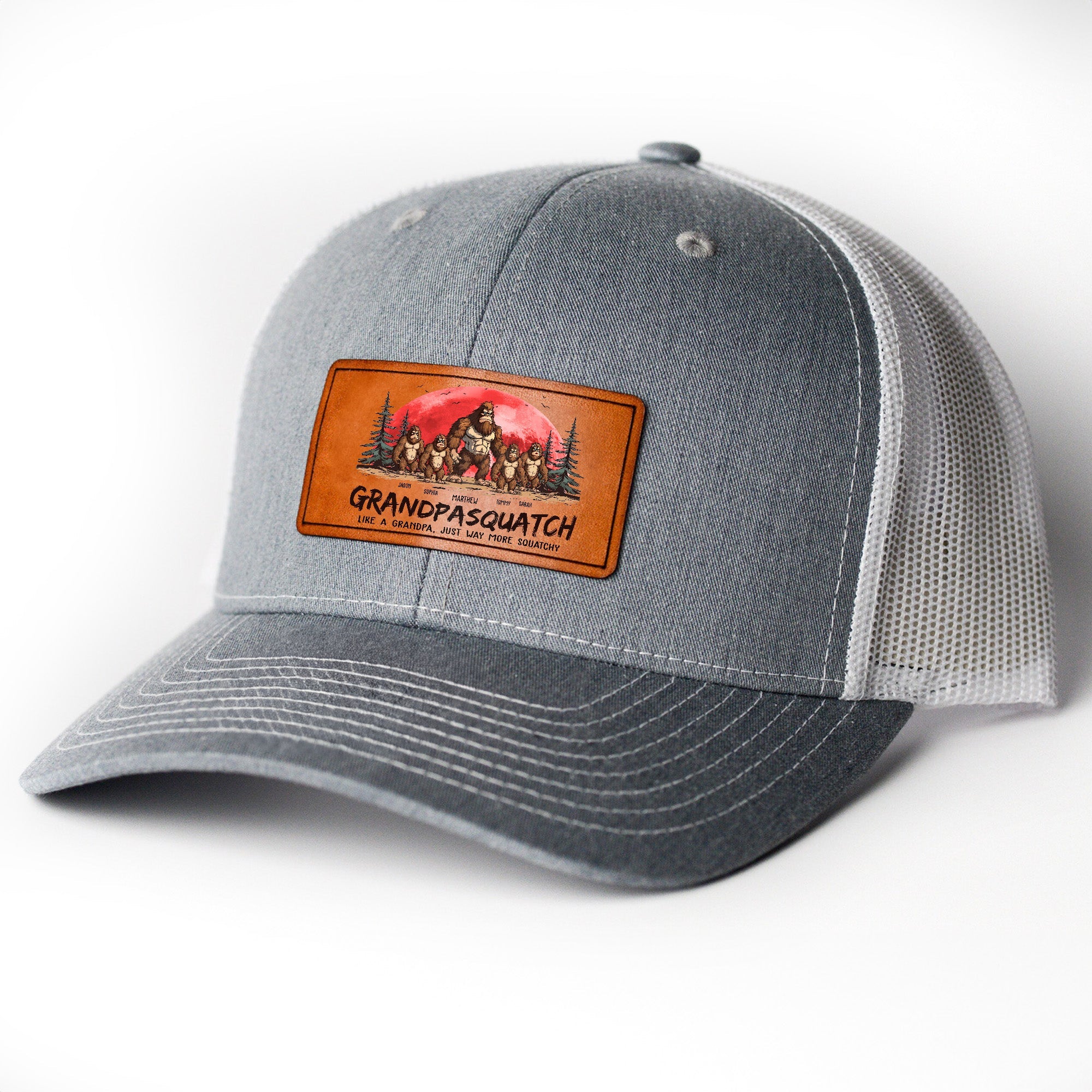 Grandpasquatch - Personalized Leather Patch Hat