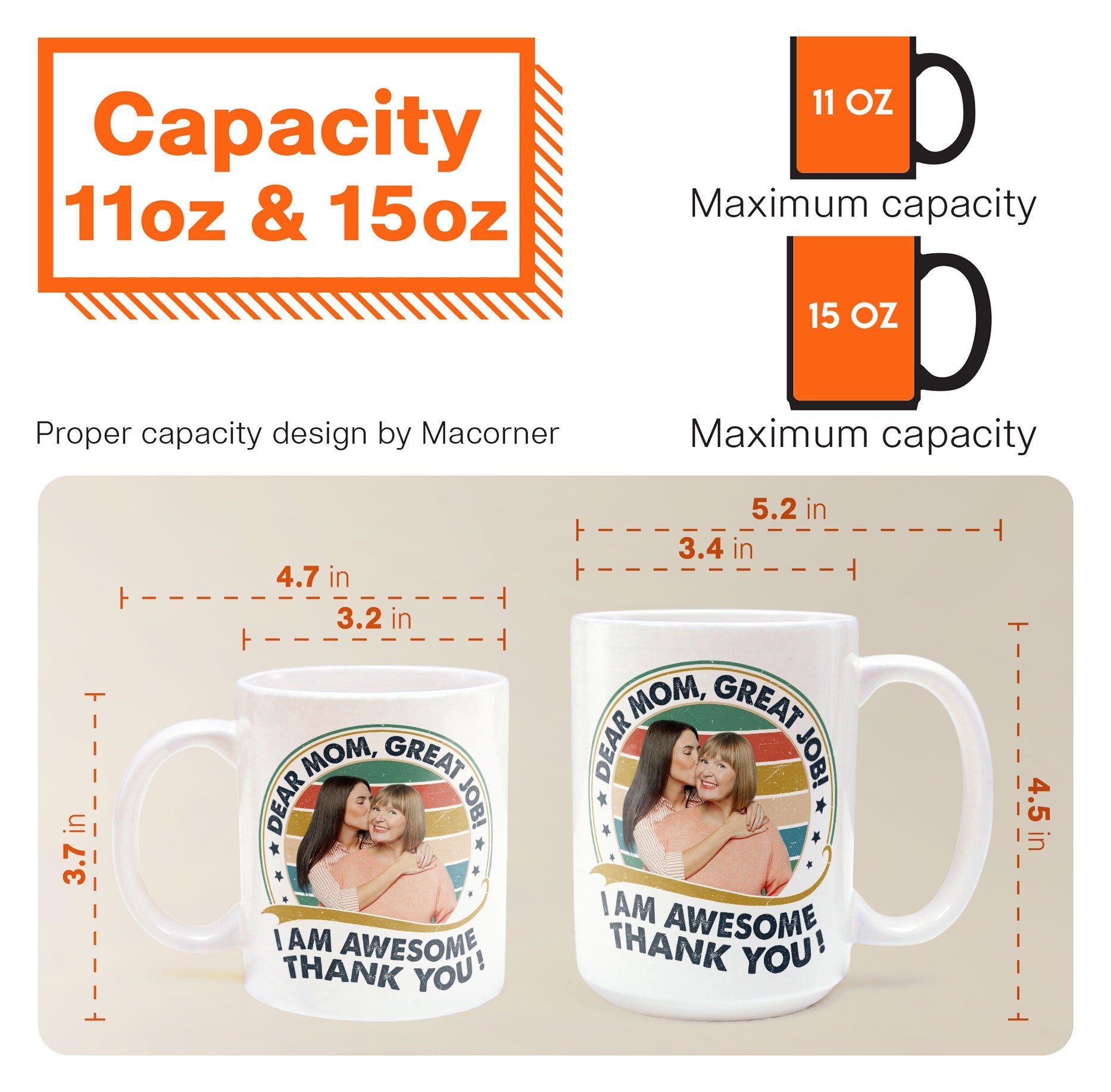 Great Job, Mom Thank You! - Personalized Photo Mug