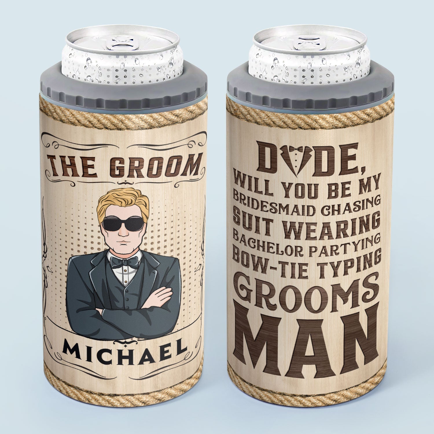 Groomsman - Personalized Can Cooler - Wedding, Funny Gift For Groomsman