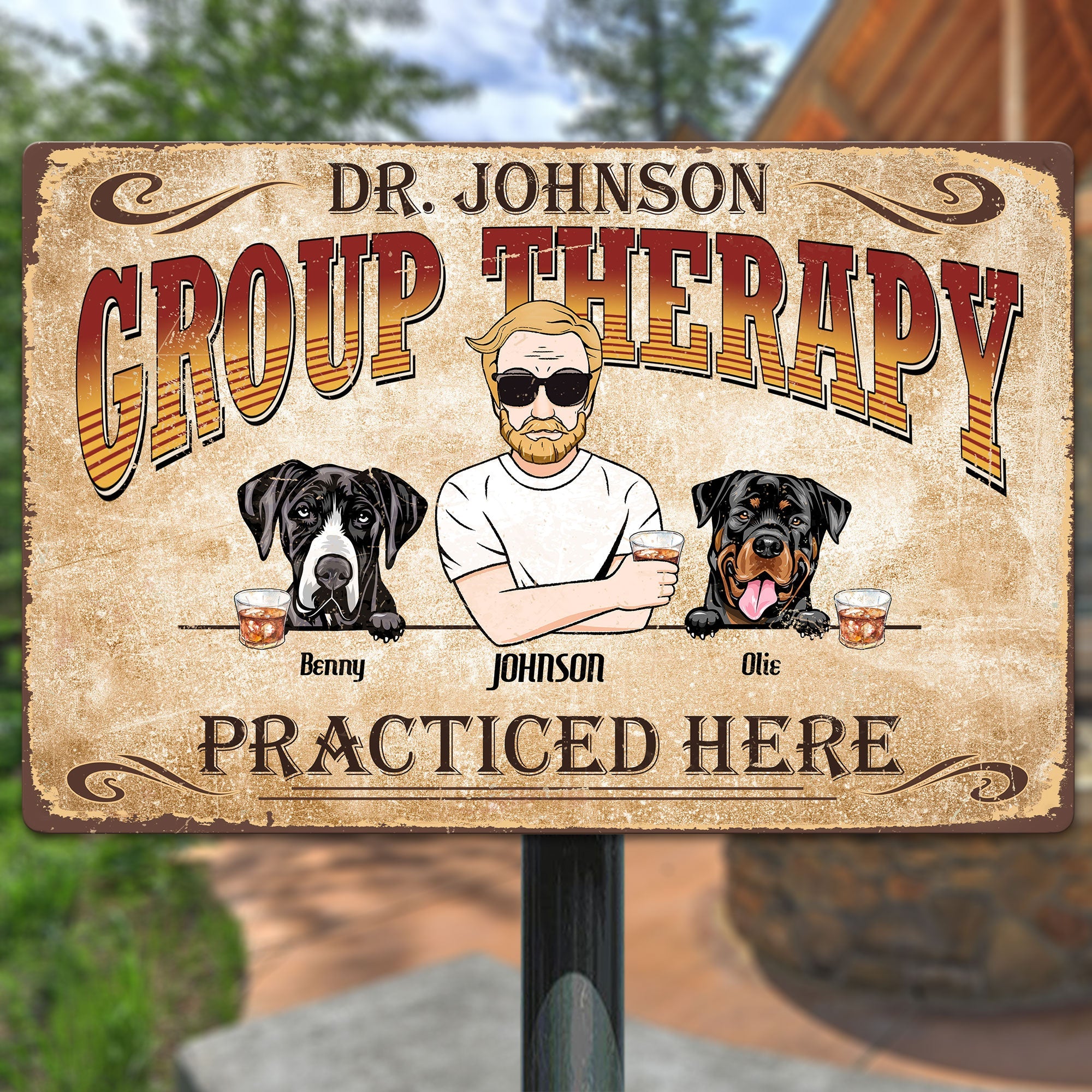 Group Therapy - Personalized Metal Sign