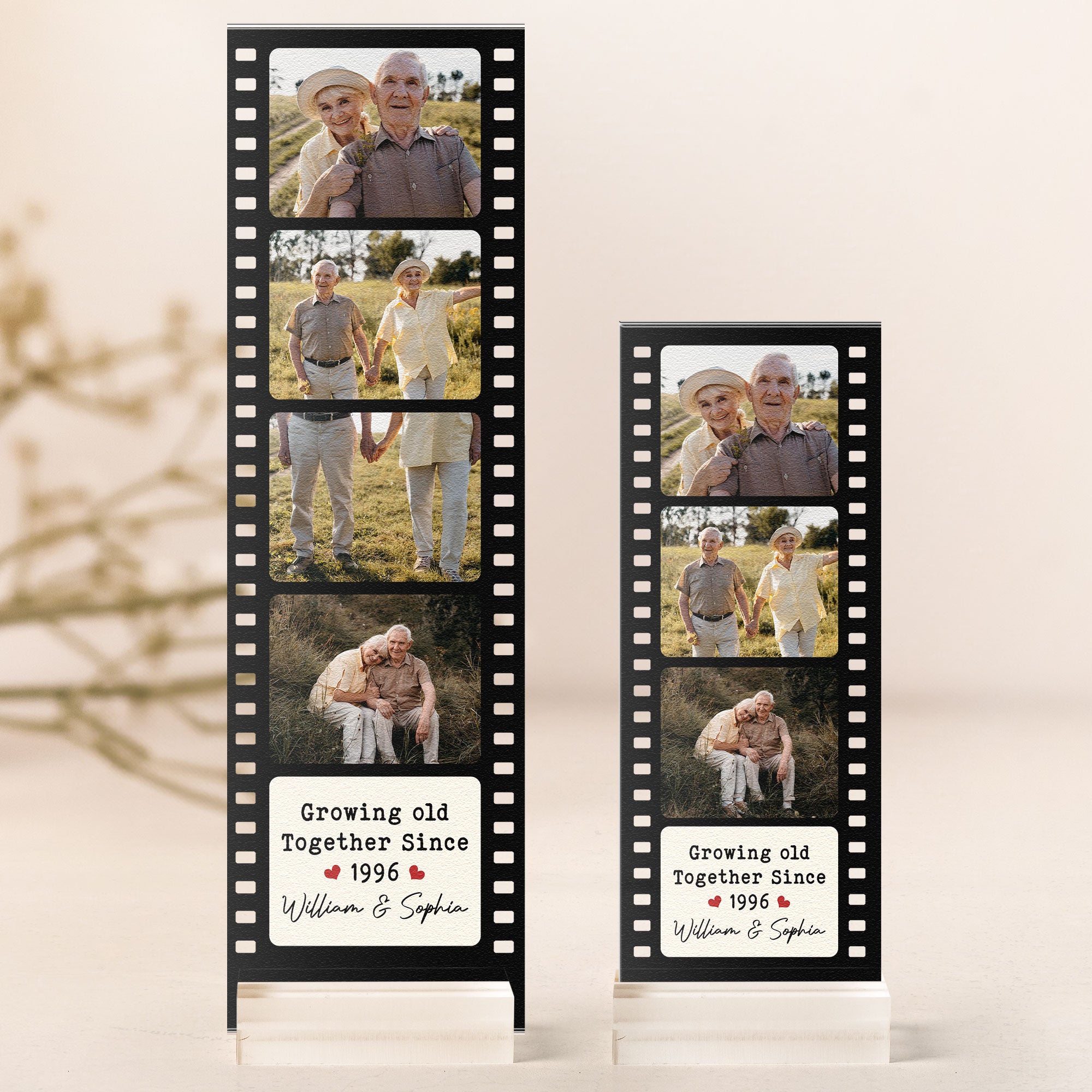 Growing Old Together Since - Custom Acrylic Photo Film Strip