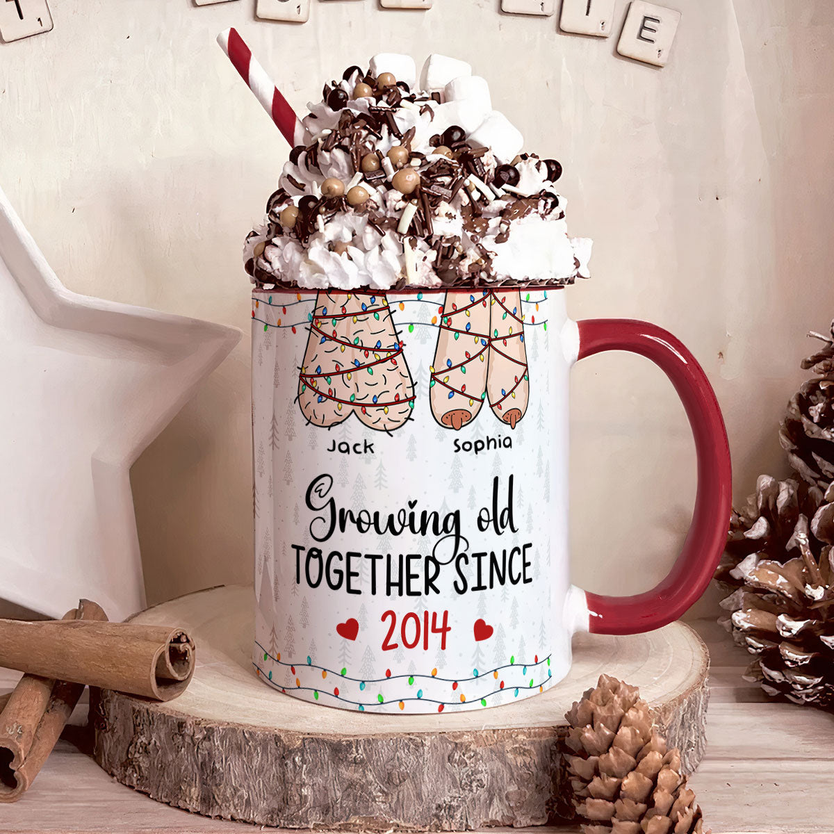 Growing Old Together Since Years - Naughty Gifts For Couples - Personalized Accent Mug