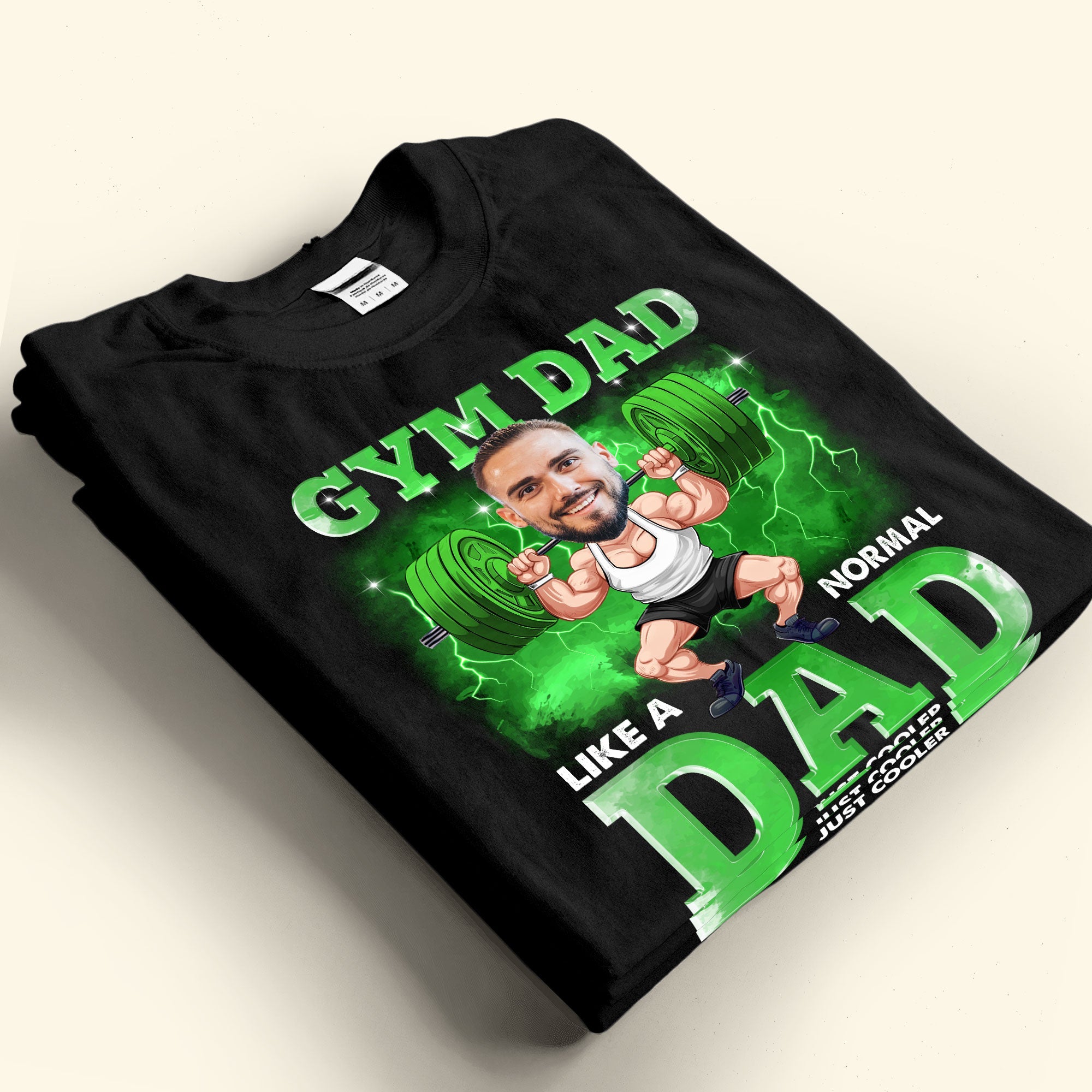 Bodybulding Dad Just Cooler - Personalized Photo Shirt