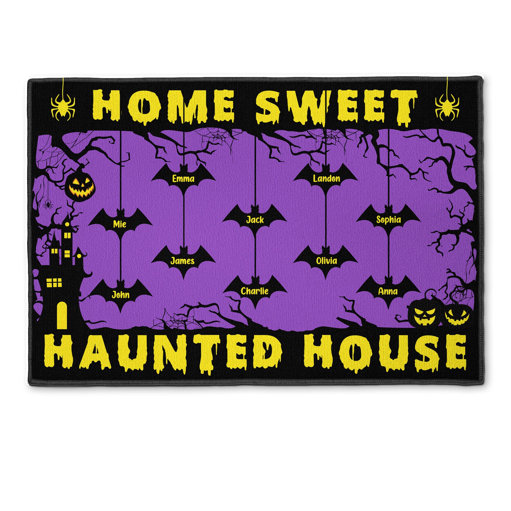 Halloween Custom Family Home Sweet Haunted House - Personalized Doormat