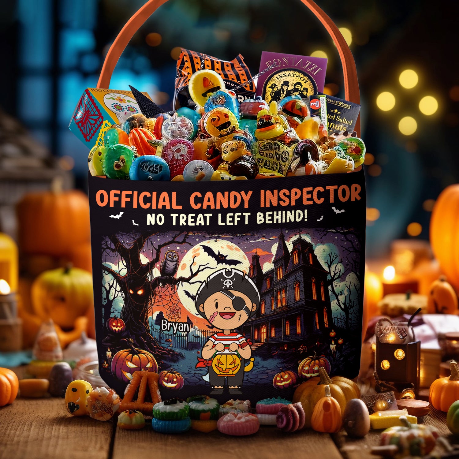 Halloween Official Candy Inspector - Personalized Halloween Spooky Basket