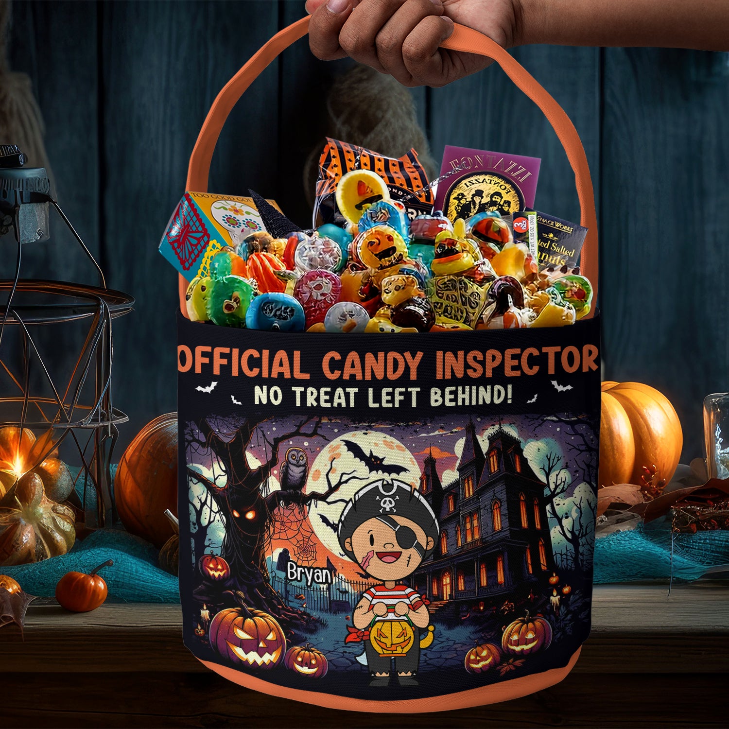 Halloween Official Candy Inspector - Personalized Halloween Spooky Basket