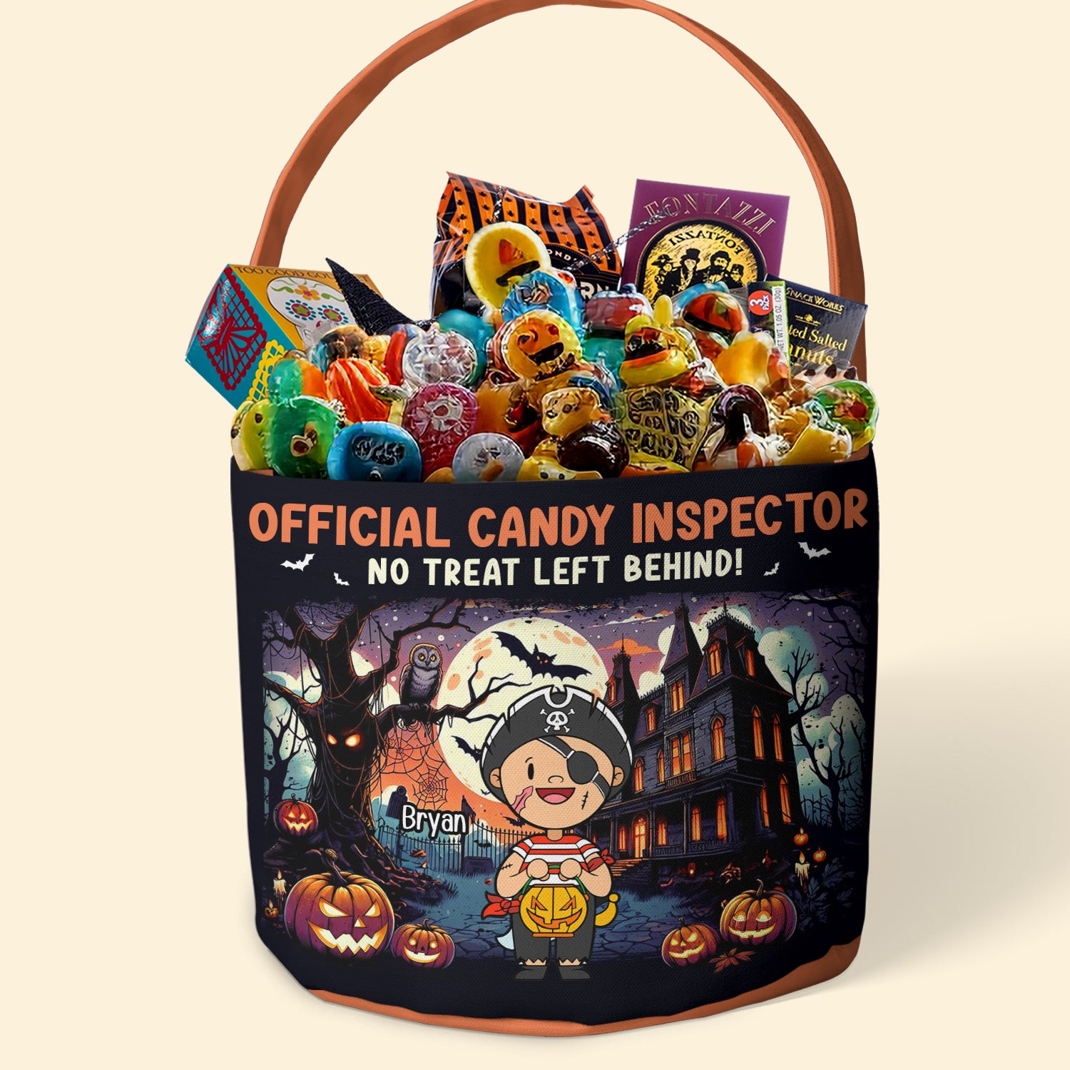 Halloween Official Candy Inspector - Personalized Halloween Spooky Basket