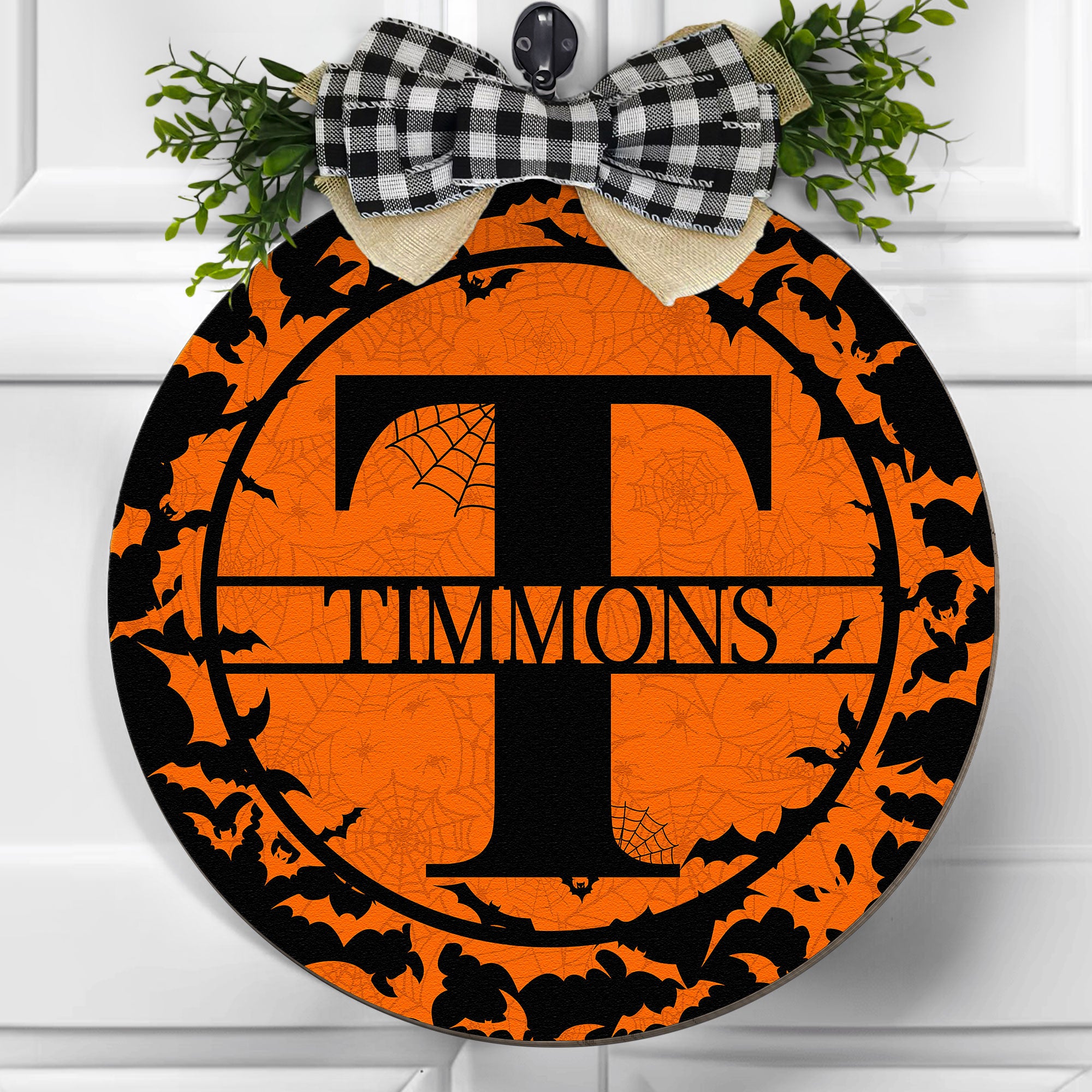 Halloween Spooky Custom Letter Family Name - Personalized Wood Sign