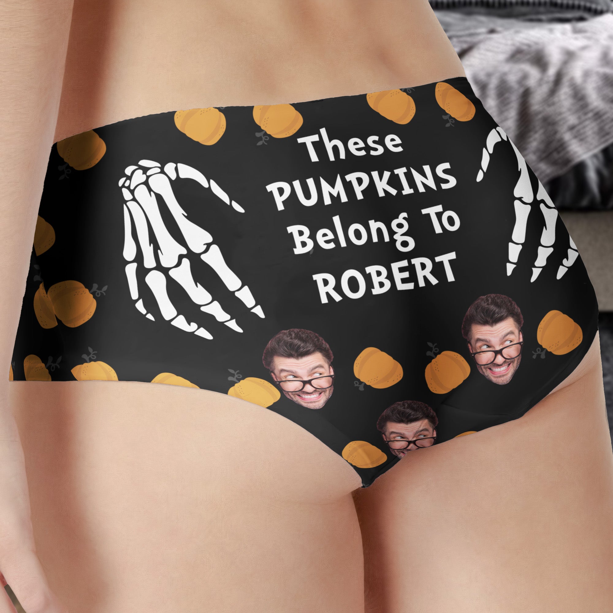 Halloween Themed - Personalized Photo Couple Matching Underwear