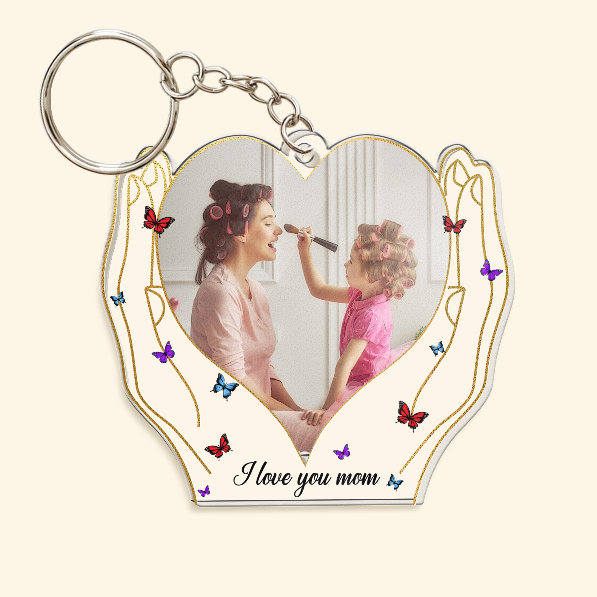 Hands Holding Love - Personalized Acrylic Photo Keychain