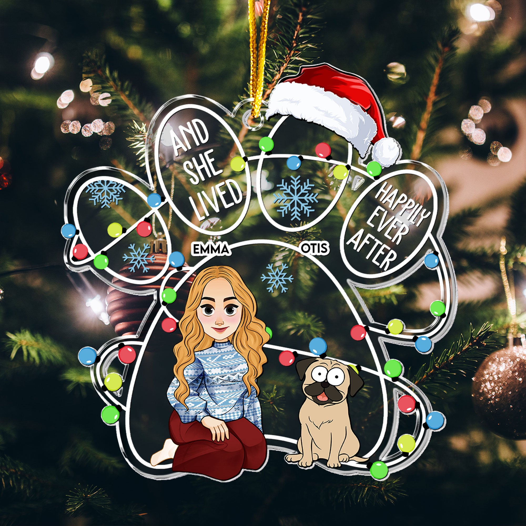 Happily Ever After With My Dog - Personalized Acrylic Ornament