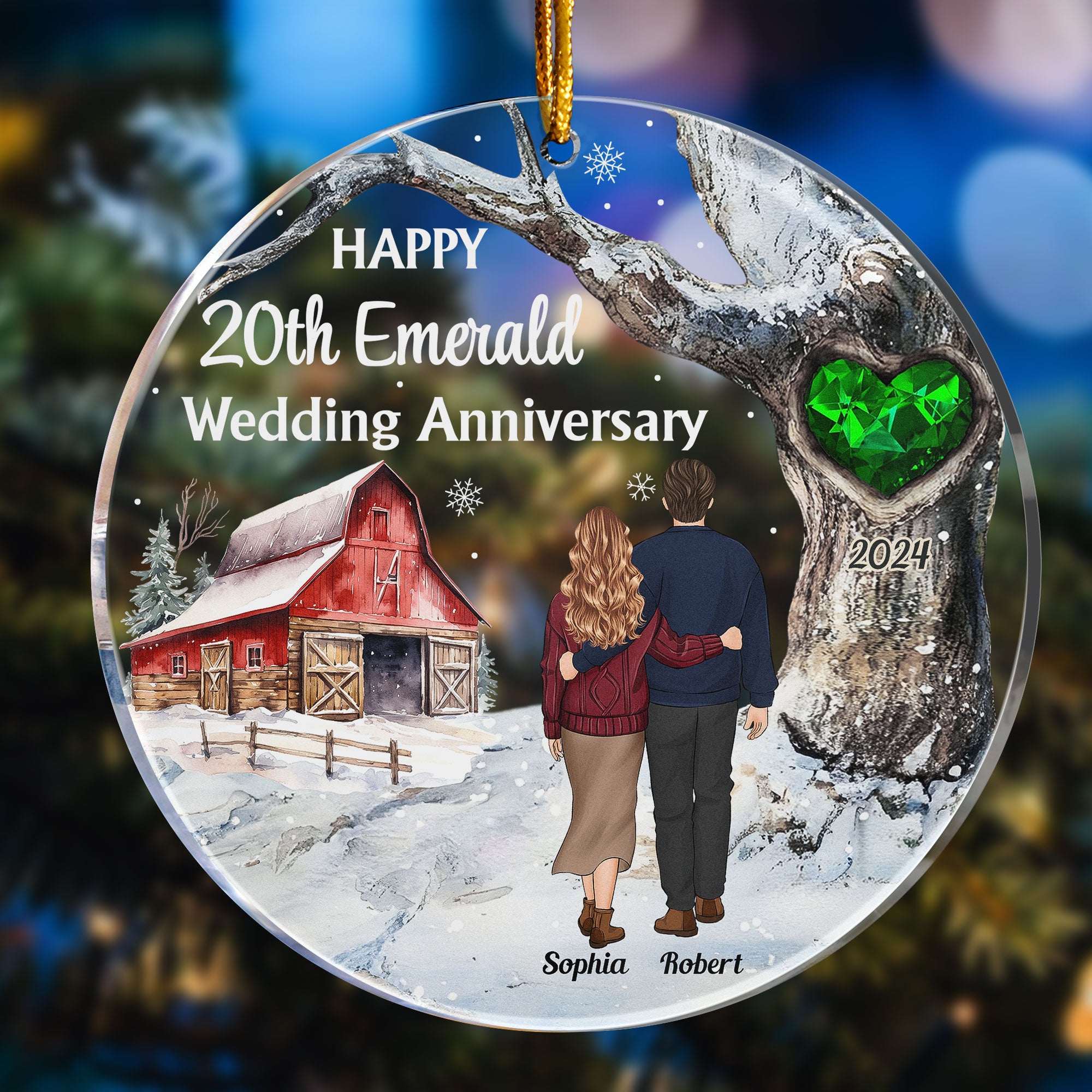 Happy 40th Ruby Wedding Anniversary - Personalized Acrylic Ornament