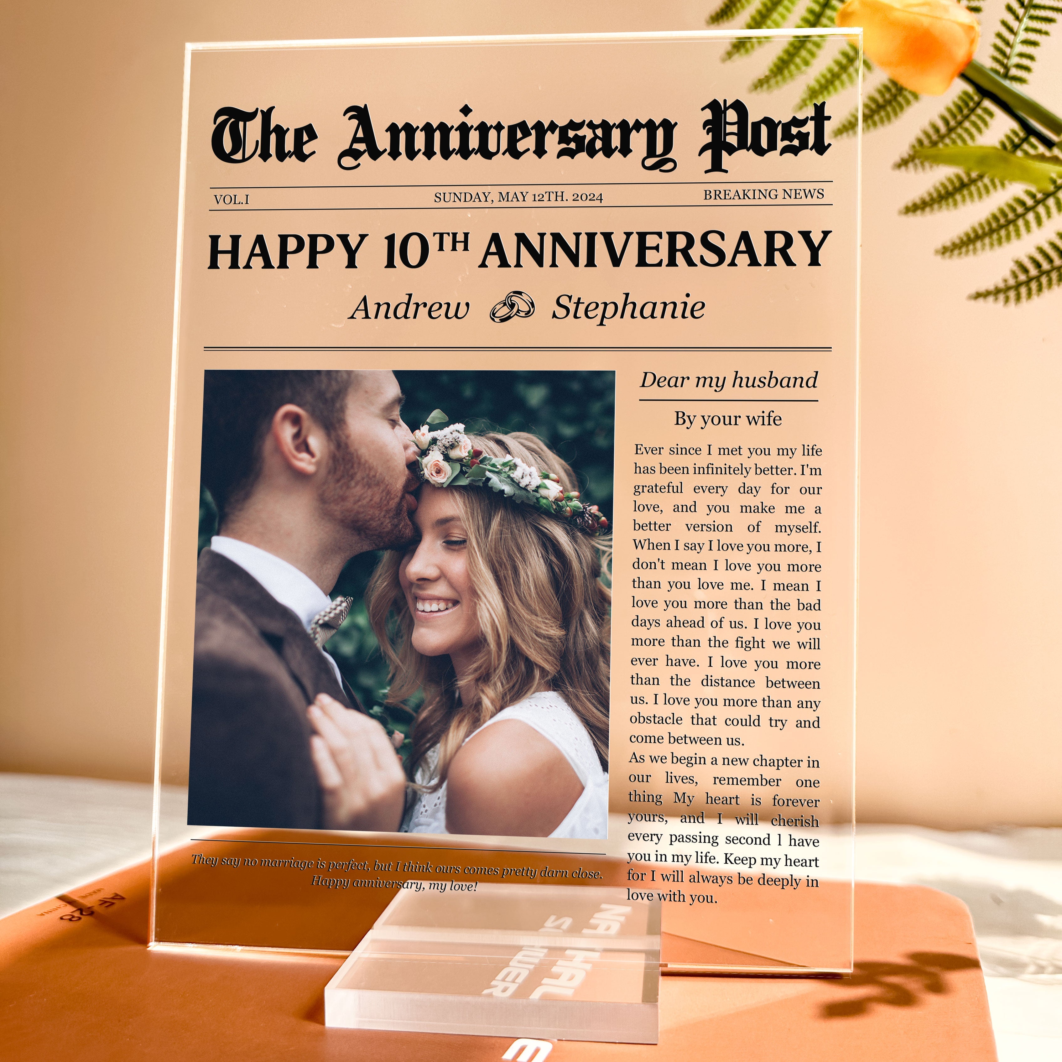 Happy Anniversary My Love - Personalized Acrylic Plaque