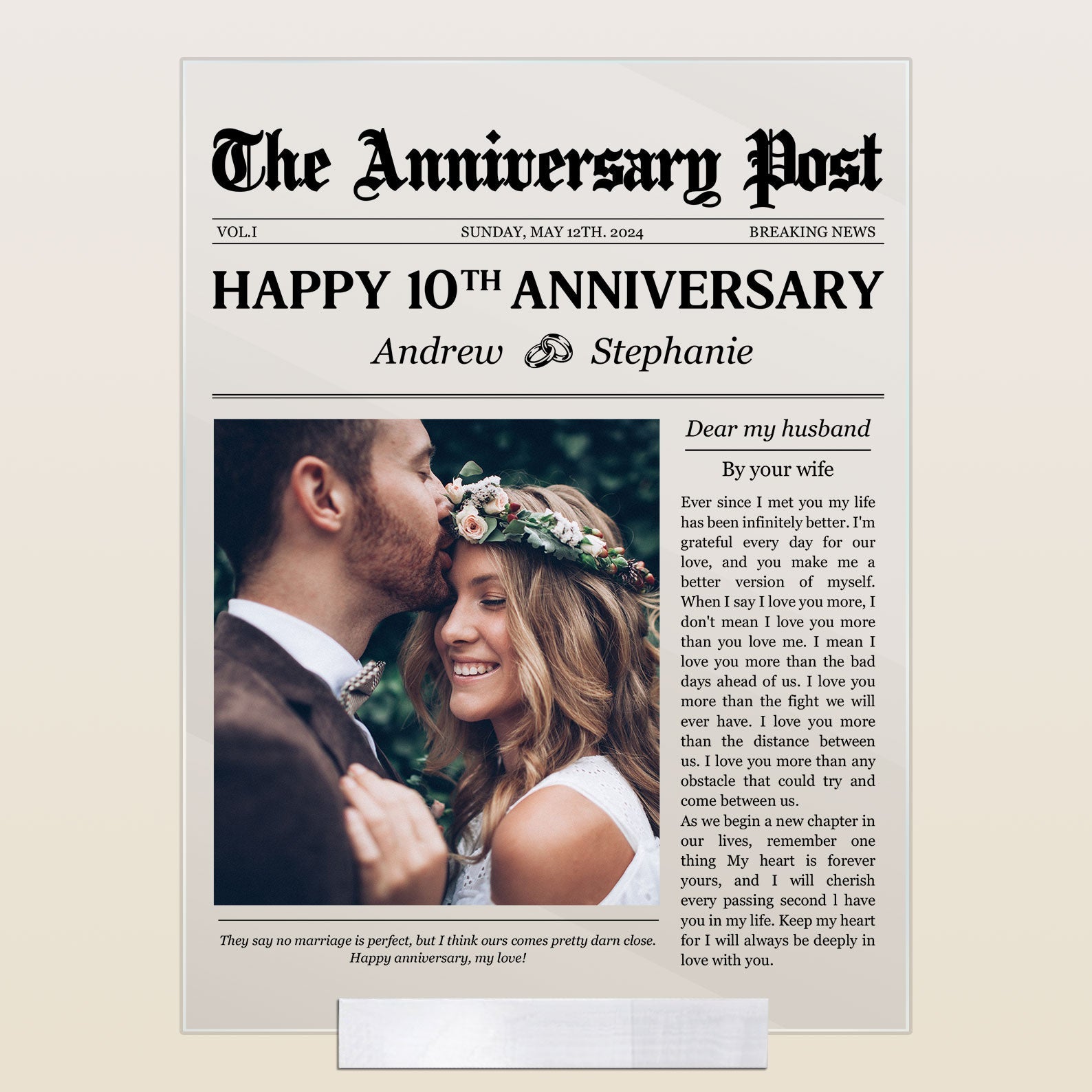 Happy Anniversary My Love - Personalized Acrylic Plaque