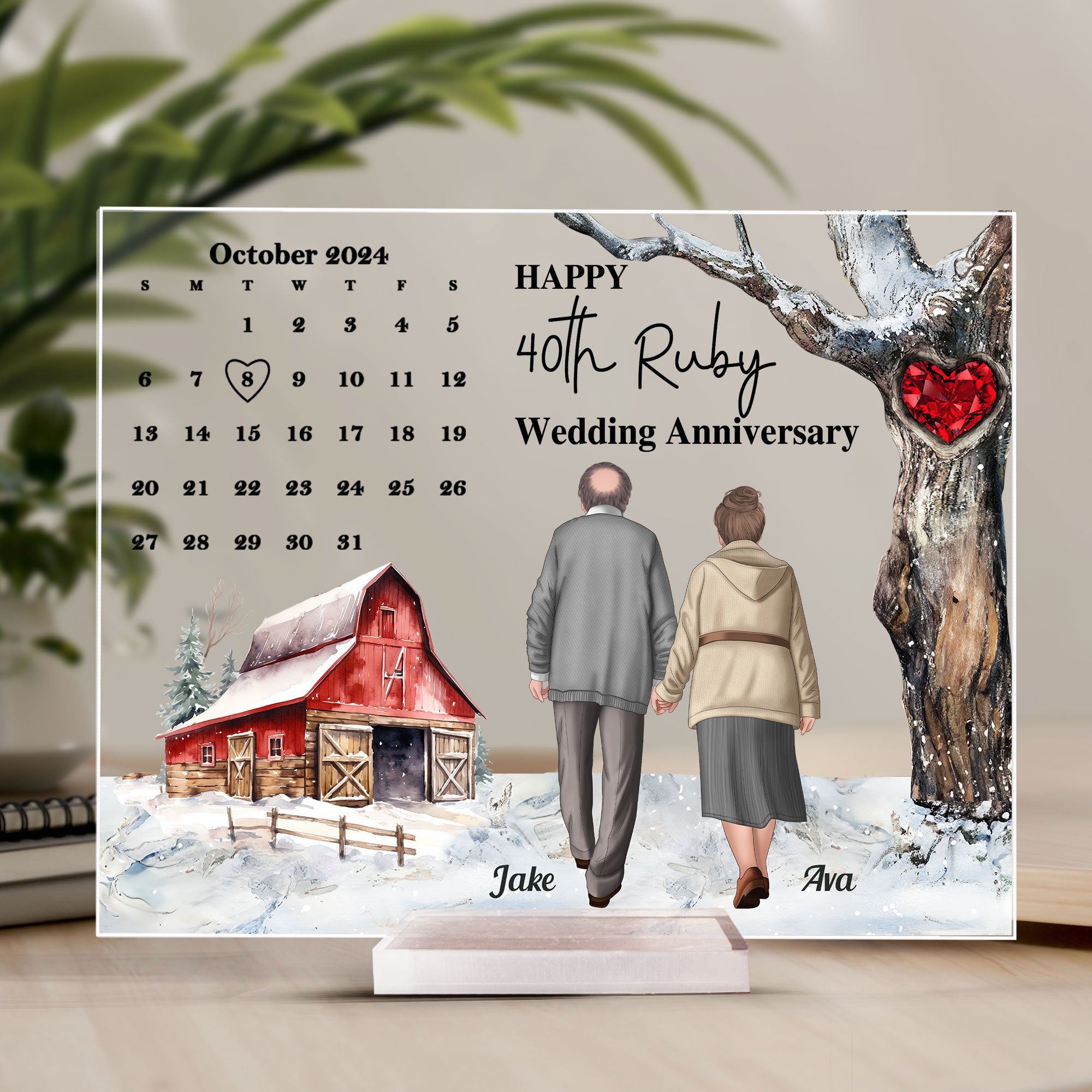 Happy Anniversary - Personalized Acrylic Plaque - Calendar