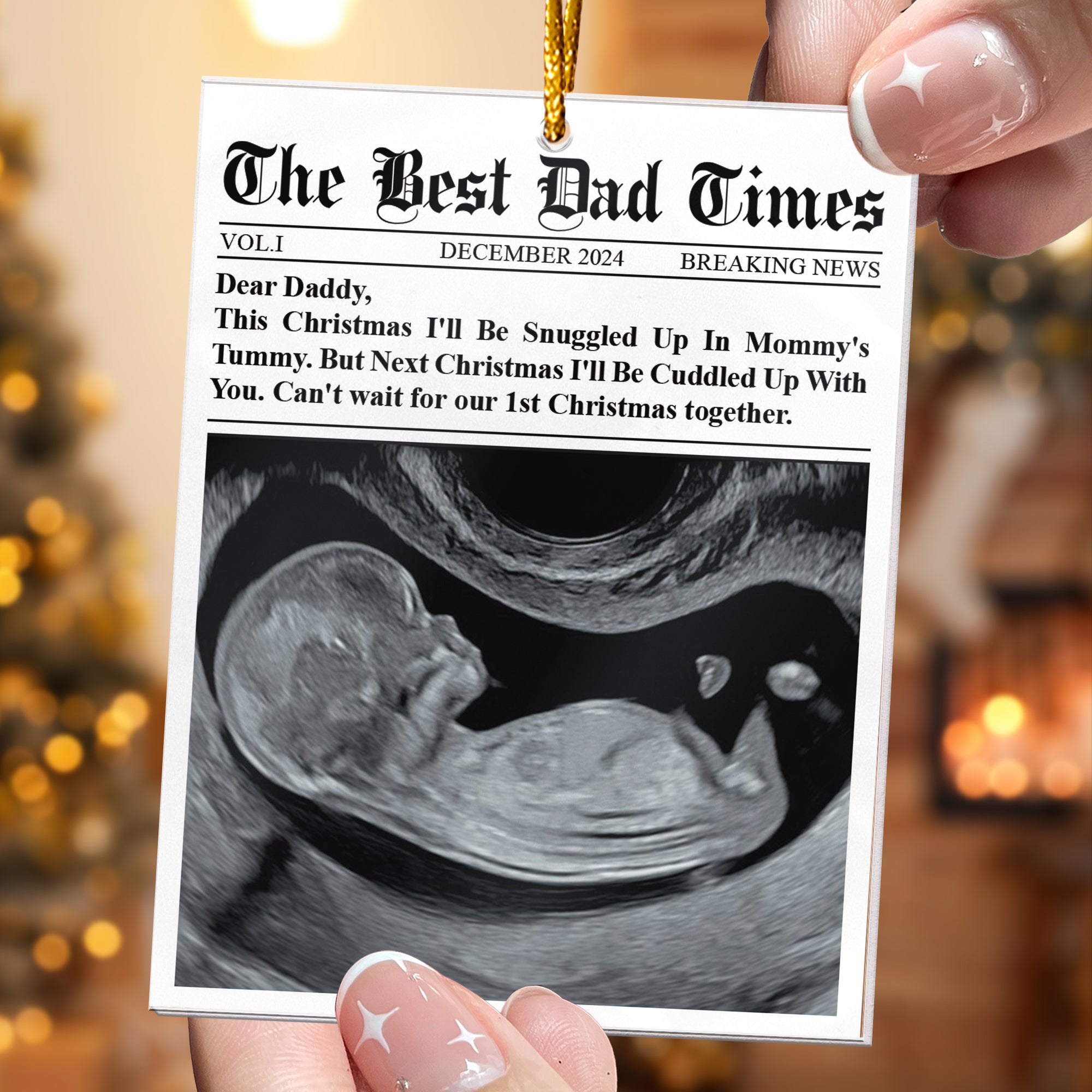 Happy Christmas From The Bump Times Newspaper - Personalized Acrylic Photo Ornament