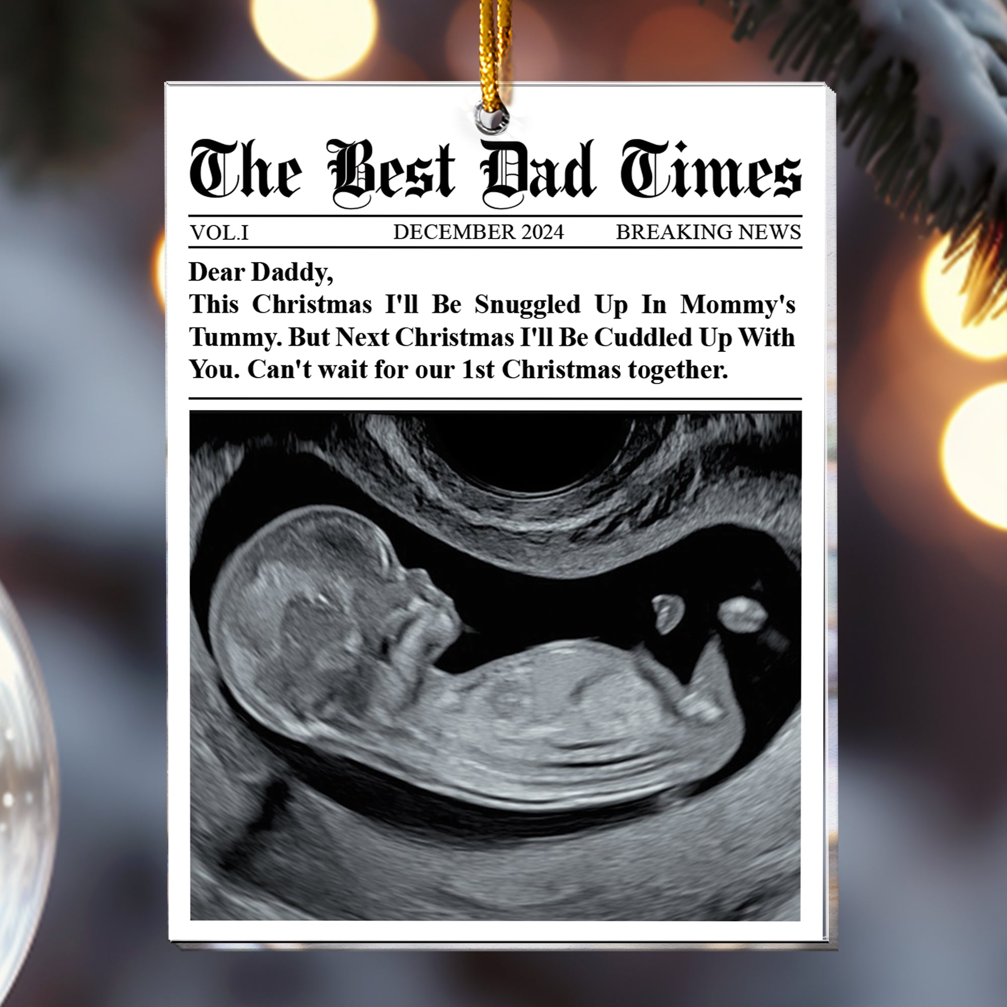 Happy Christmas From The Bump Times Newspaper - Personalized Acrylic Photo Ornament