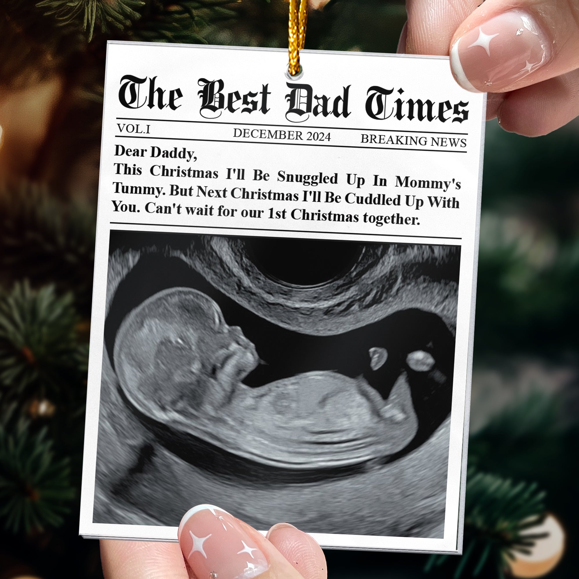 Happy Christmas From The Bump Times Newspaper - Personalized Acrylic Photo Ornament