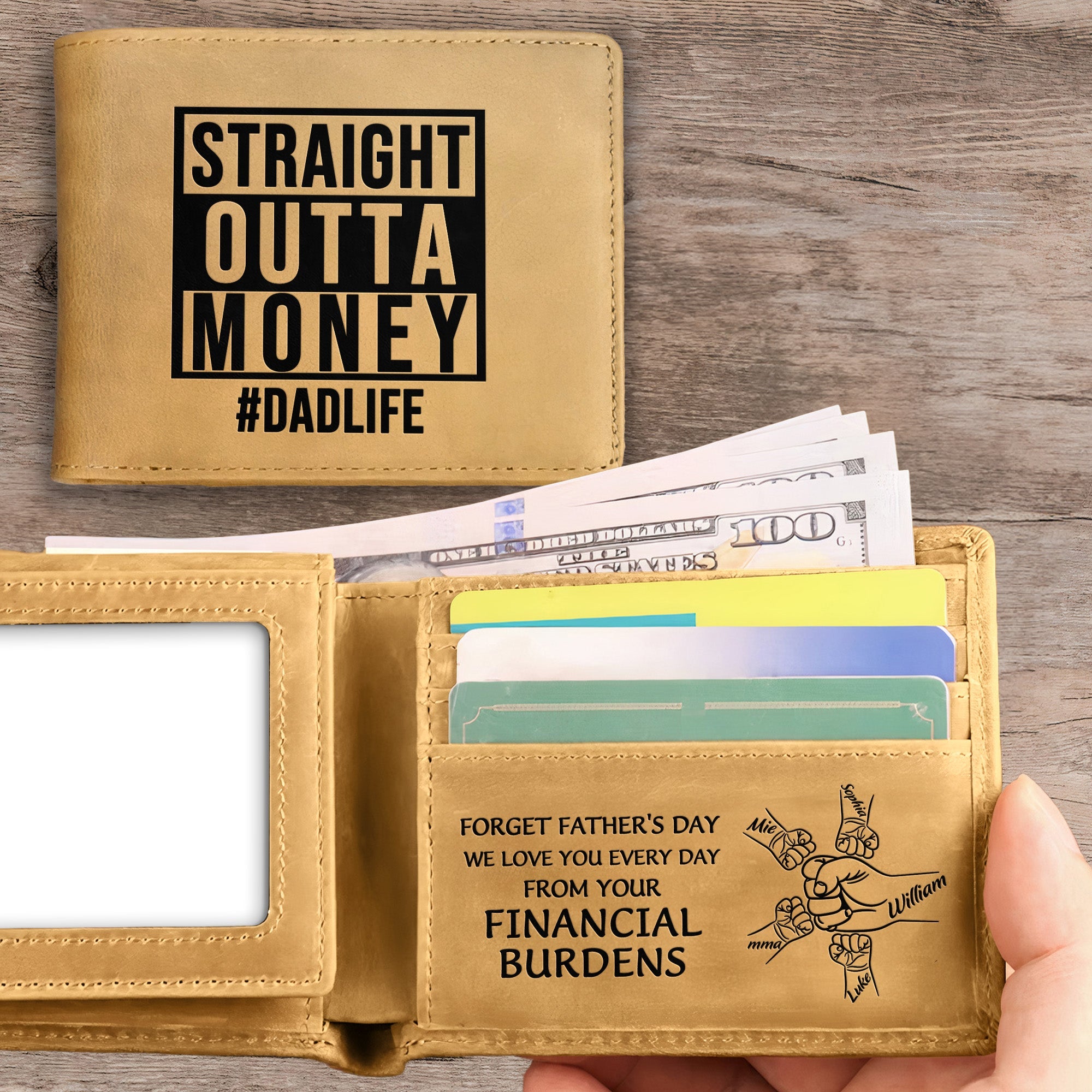 Happy Father's Day From Your Financial Burden - Personalized Leather Wallet