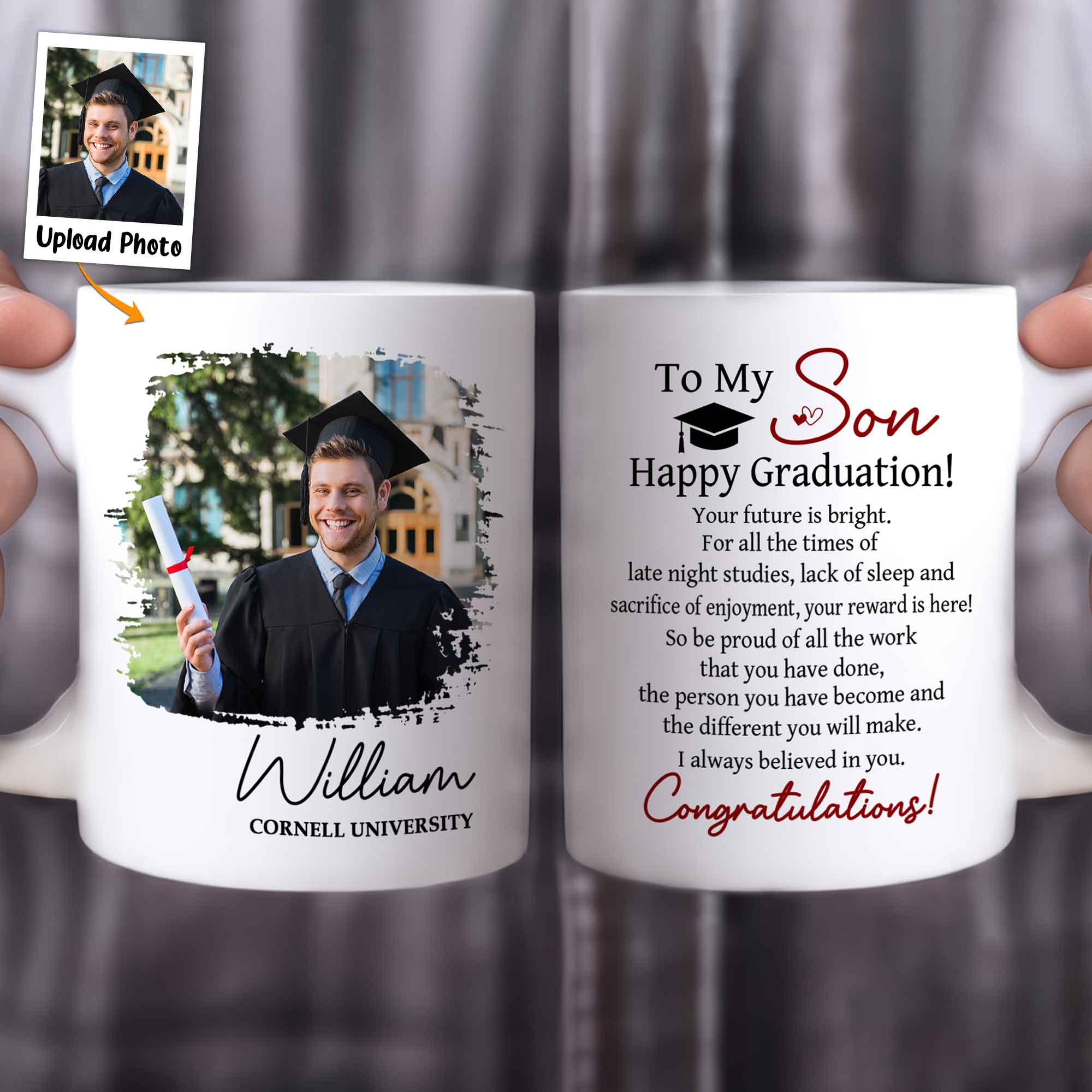 Happy Graduation Your Future Is Bright - Personalized Photo Mug