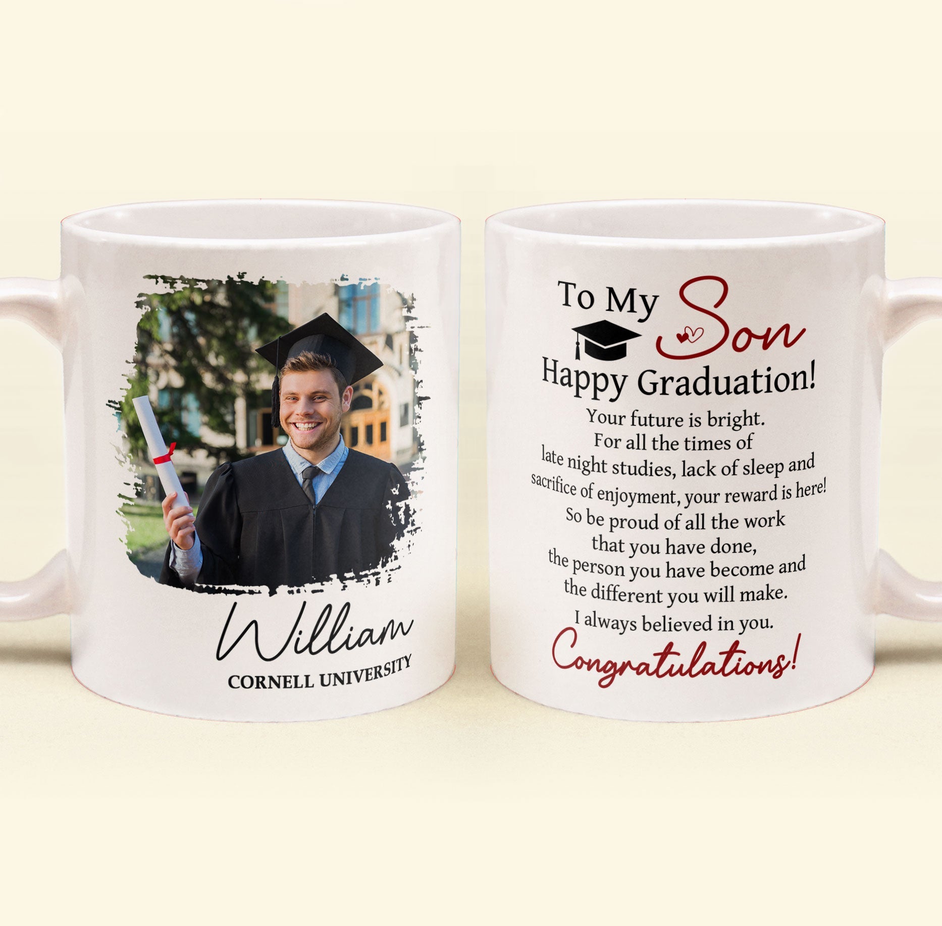 Happy Graduation Your Future Is Bright - Personalized Photo Mug