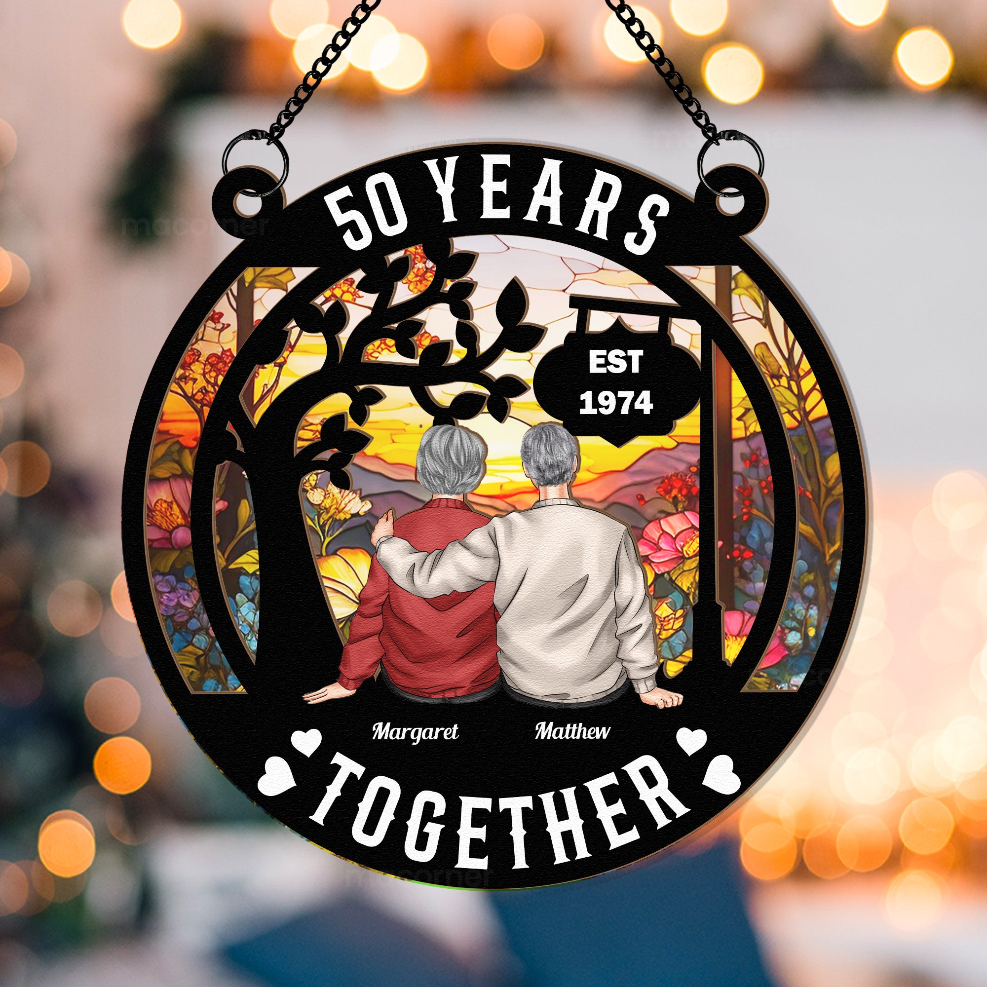 Happy Years Together - Personalized Window Hanging Suncatcher Ornament