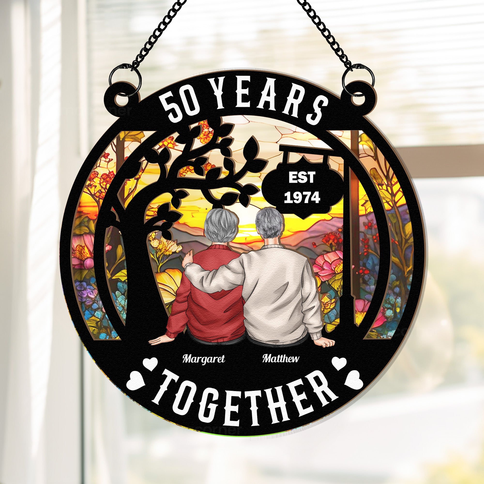 Happy Years Together - Personalized Window Hanging Suncatcher Ornament