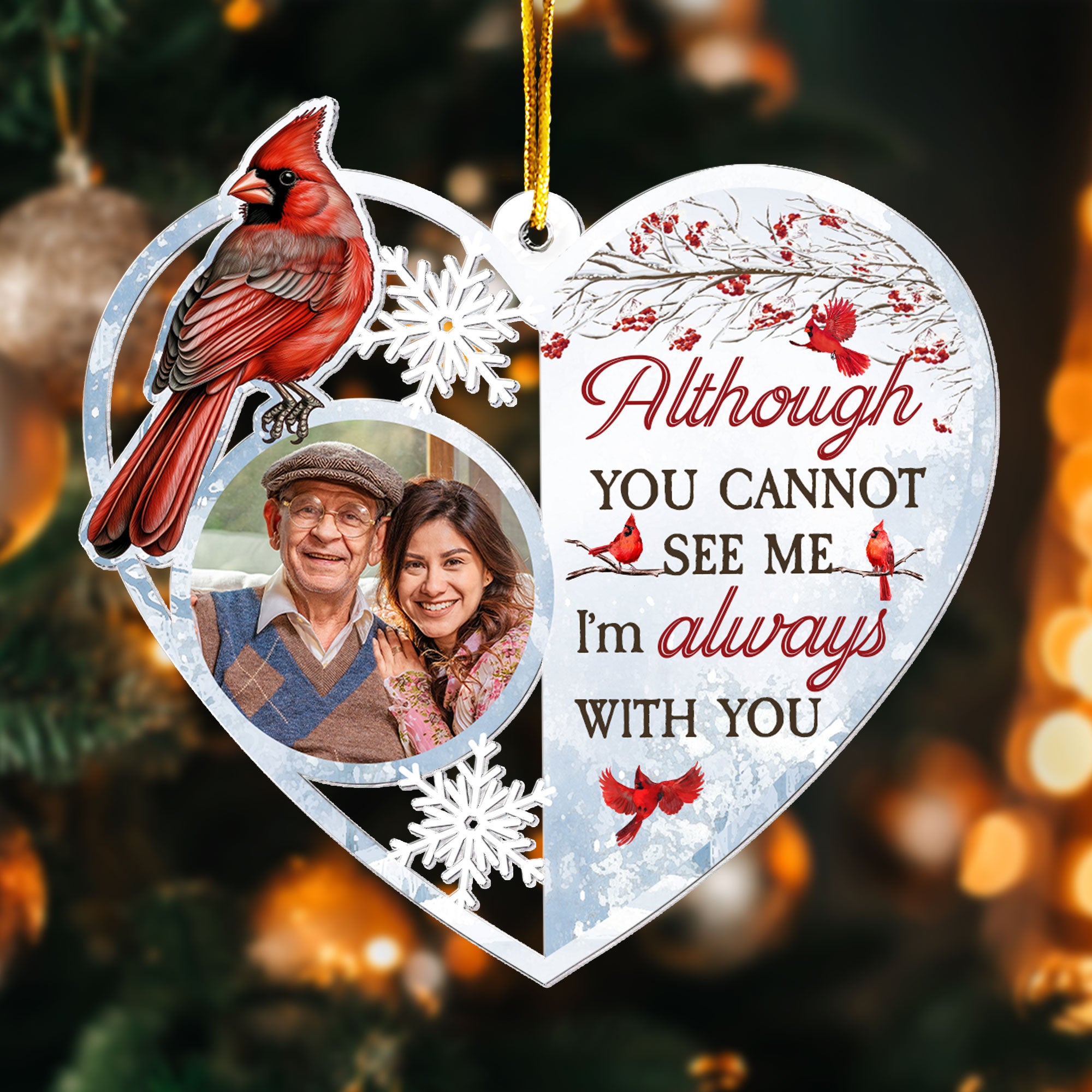 Heart Shaped I'm Always With You - Personalized Acrylic Photo Ornament