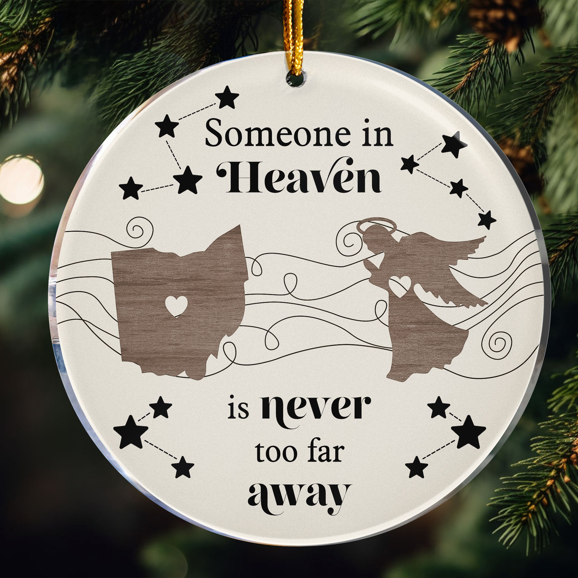 Heaven Isn't Too Far Away - Personalized Acrylic Ornament